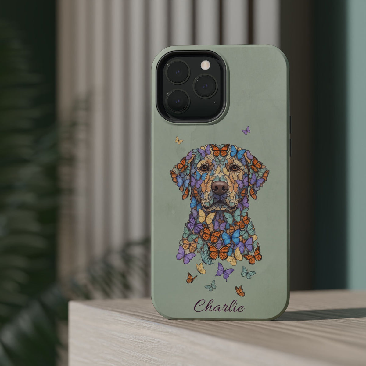 Personalized Butterfly Labrador Phone Case — Tough Magnetic Case with Wireless Charging