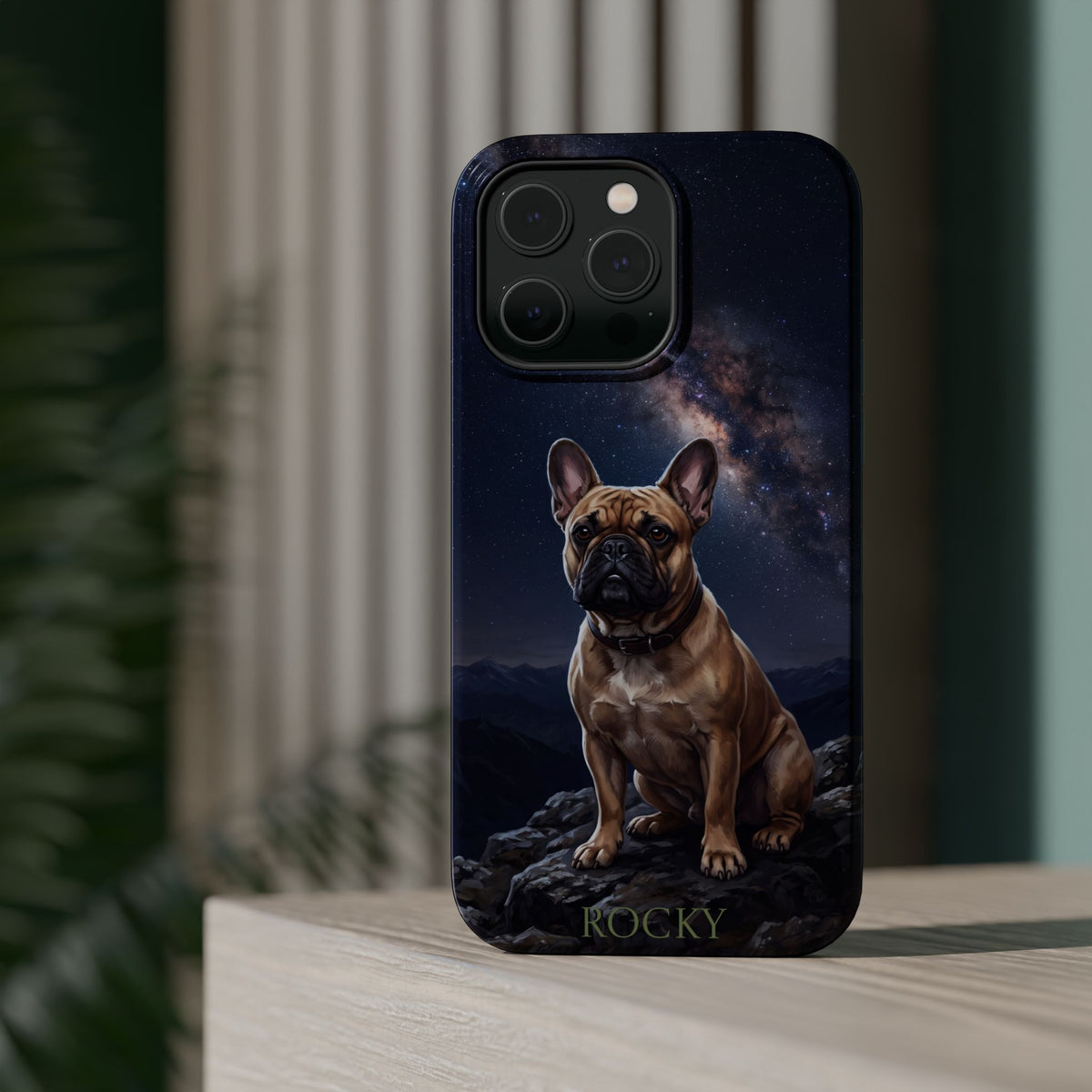 Personalized French Bulldog Starry Night Sky Phone Case — Wireless Charging Cover