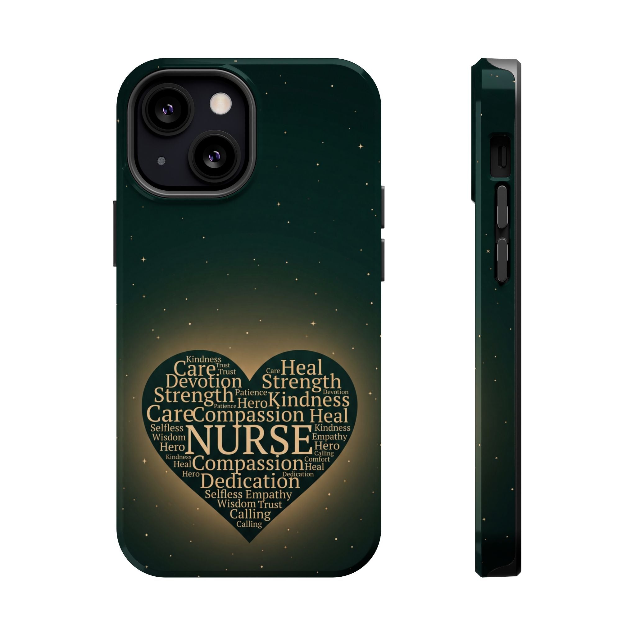 Nurse Heart Word and Art Phone Case — Impact-Resistant Wireless Charging Cover