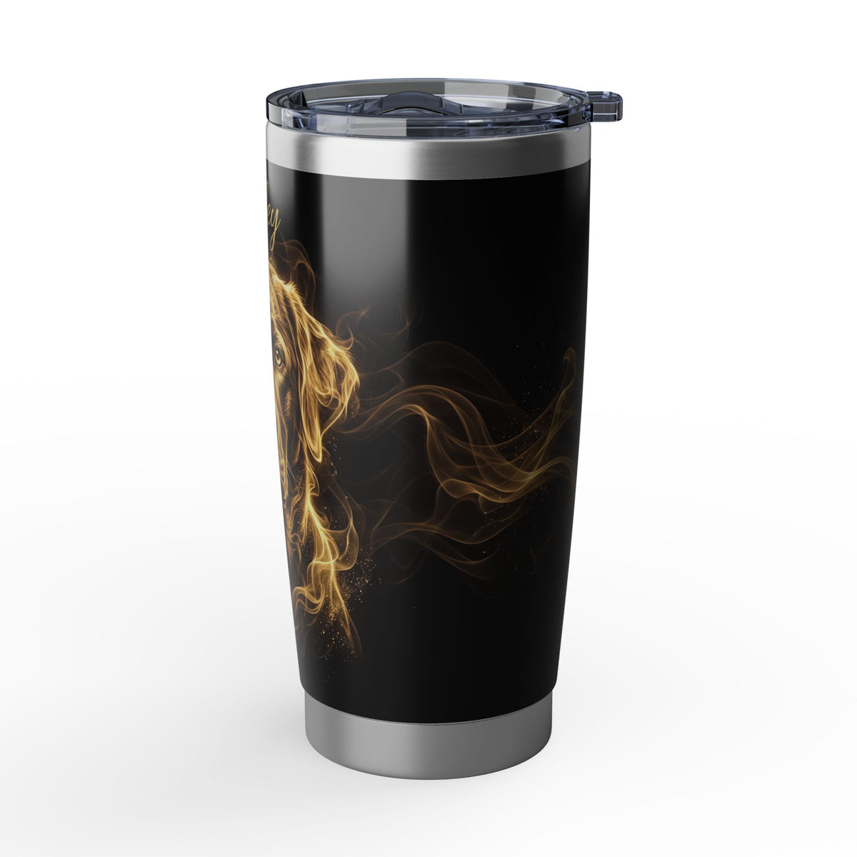 Labrador Personalized Tumbler | Gold Smoke Art — 20 oz Stainless Travel Mug