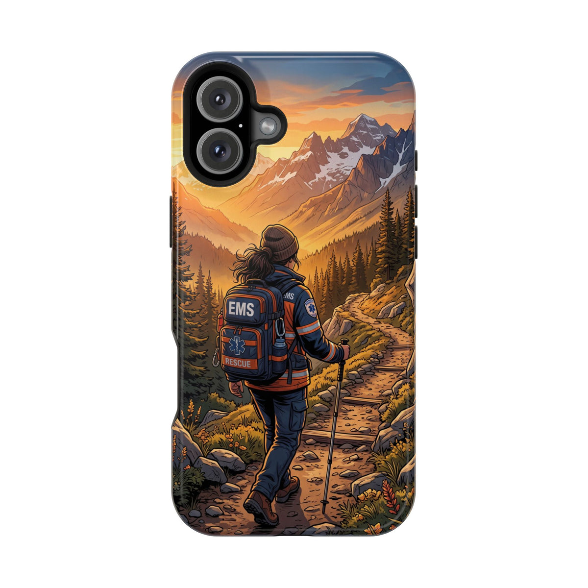Paramedic/EMT Mountain Phone Case — Magnetic Wireless Charging Cover