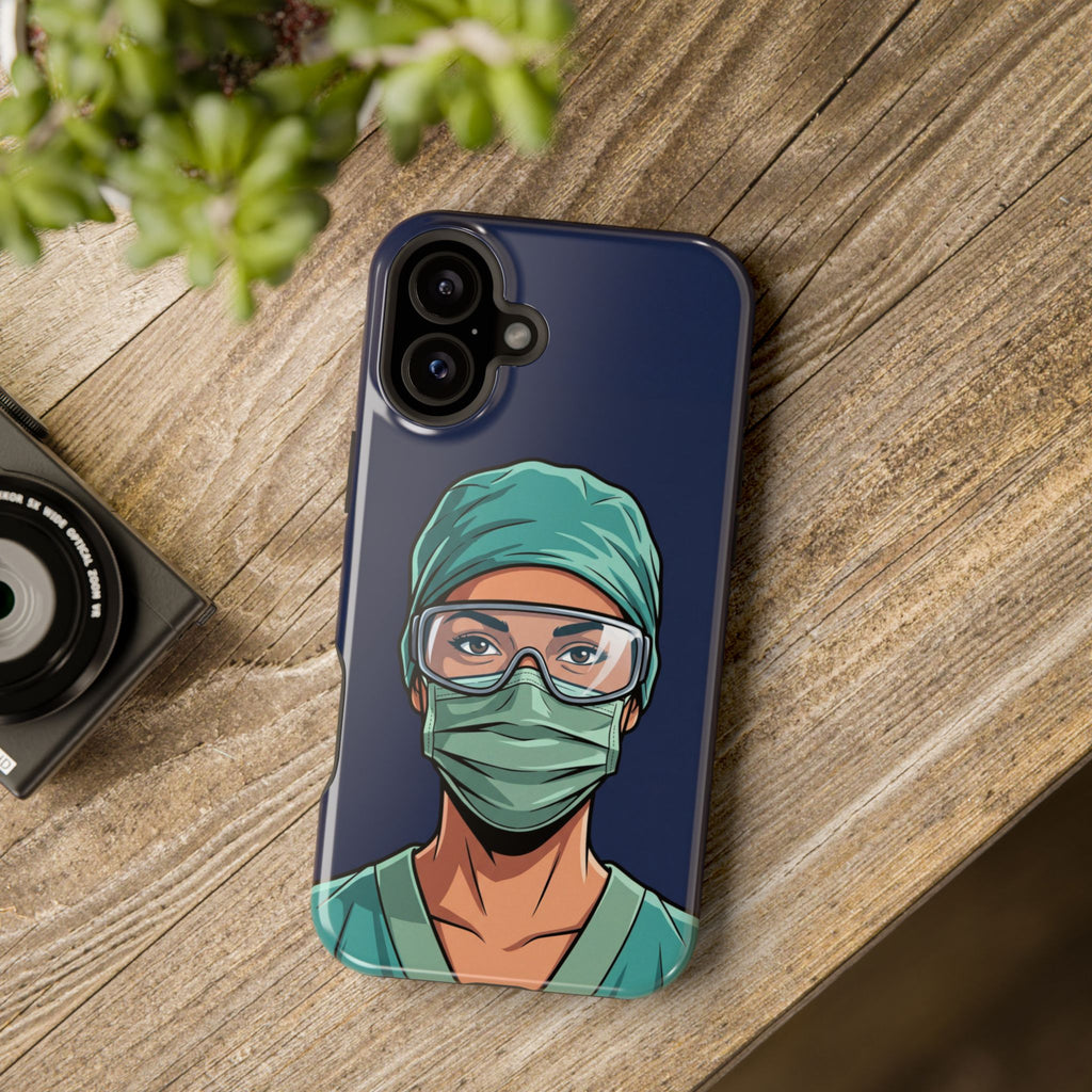 Bold Nurse Portrait Phone Case — Magnetic Wireless Charging Cover