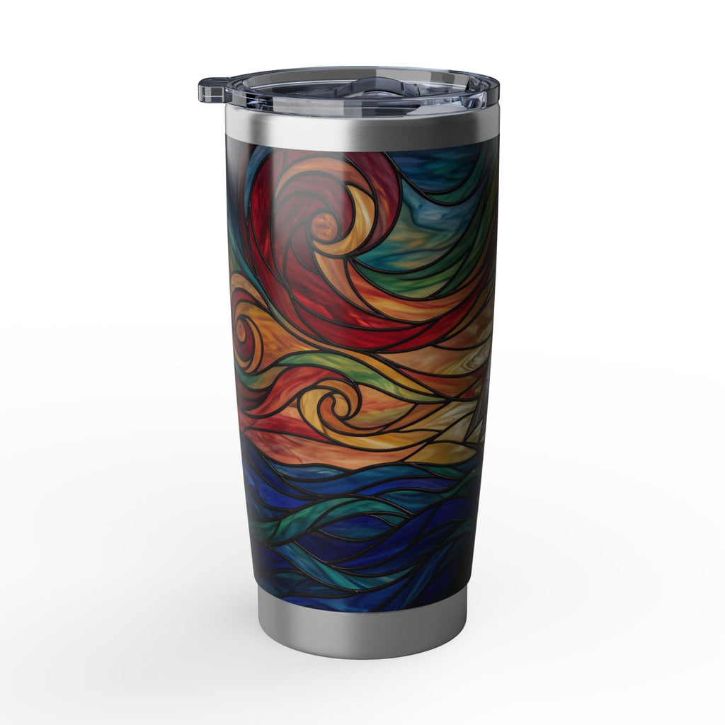 Sailing Tumbler | Stained Glass Swirl Art — 20 oz Stainless Travel Mug
