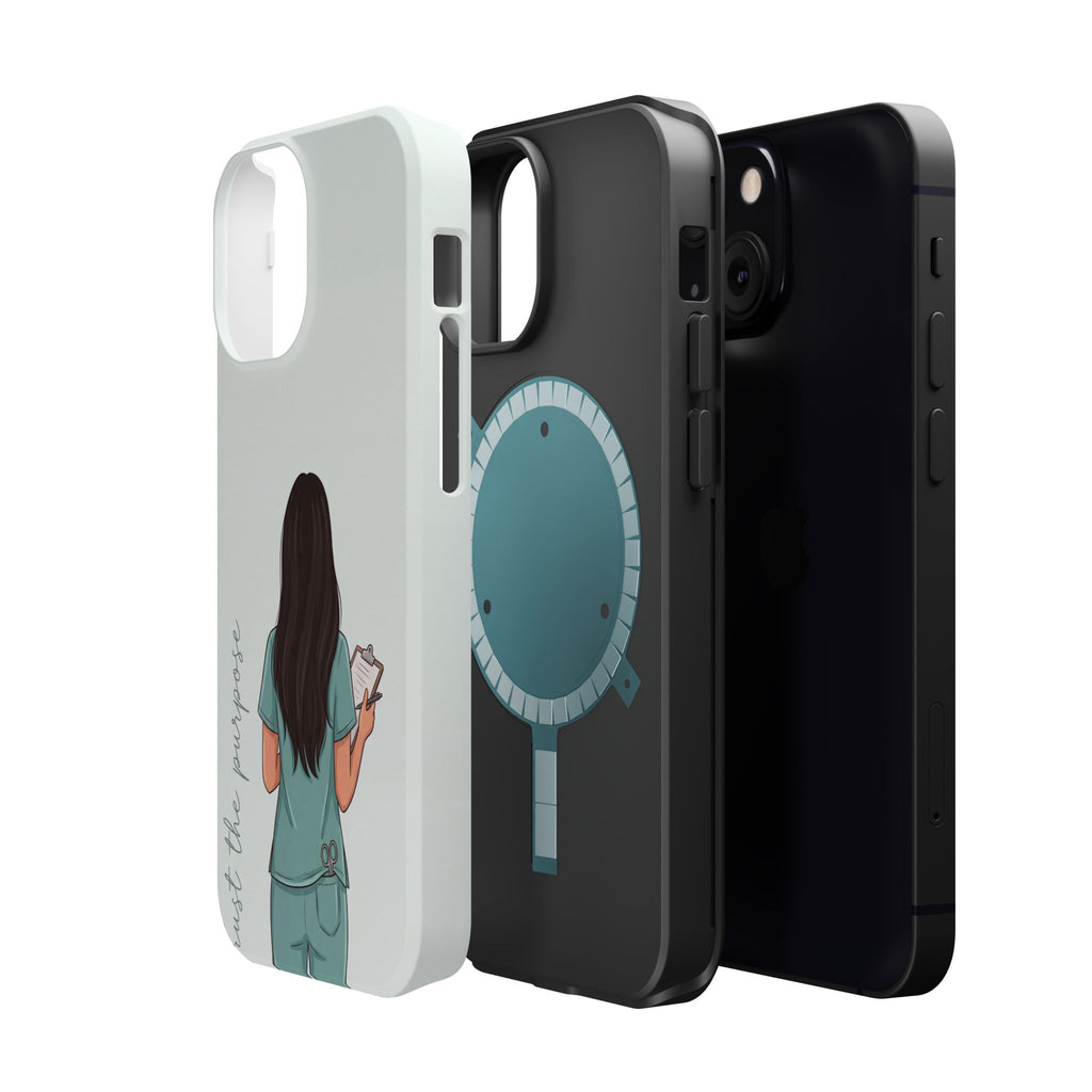 Nurse Illustration Phone Case — Impact-Resistant Wireless Charging Cover