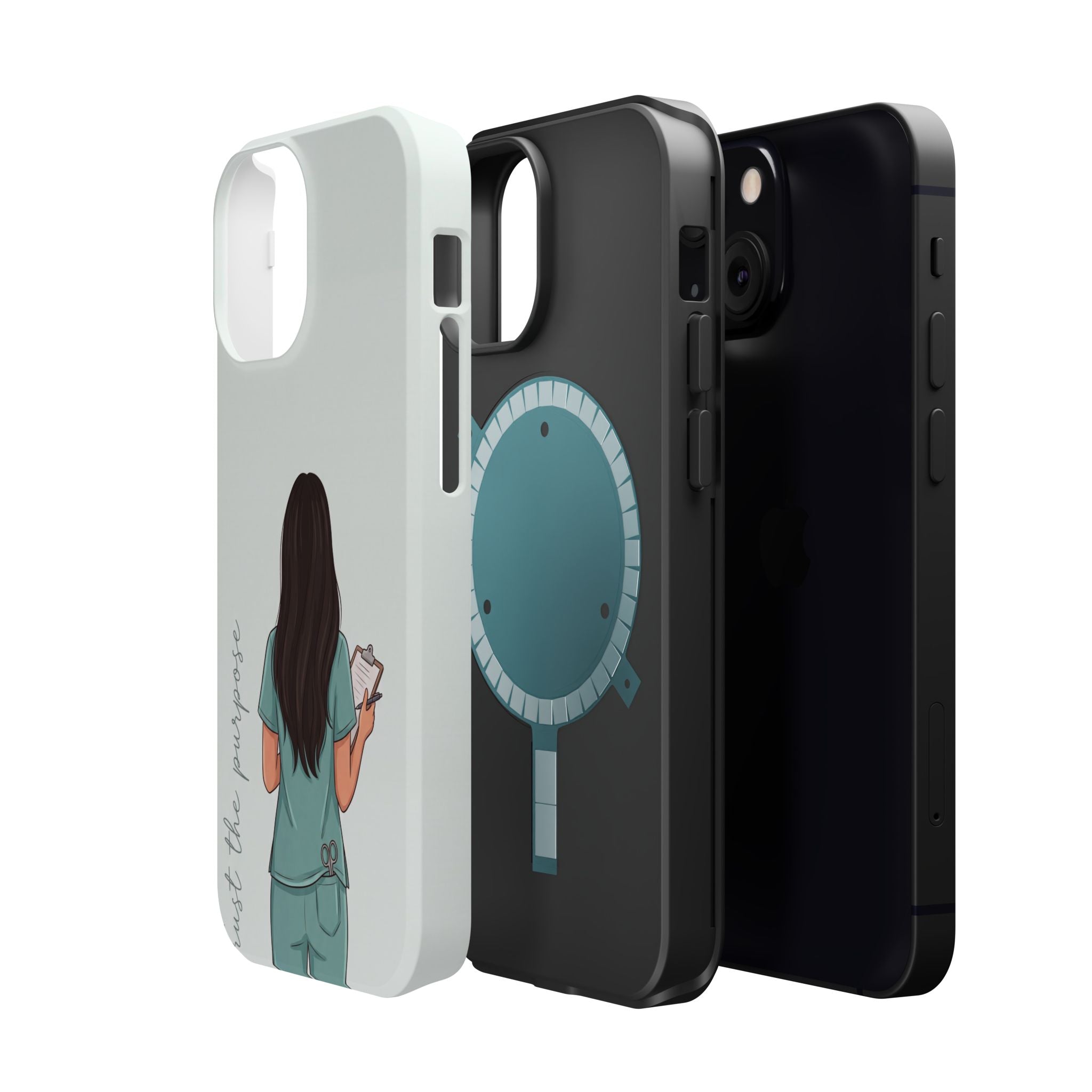Nurse Illustration Phone Case — Impact-Resistant Wireless Charging Cover