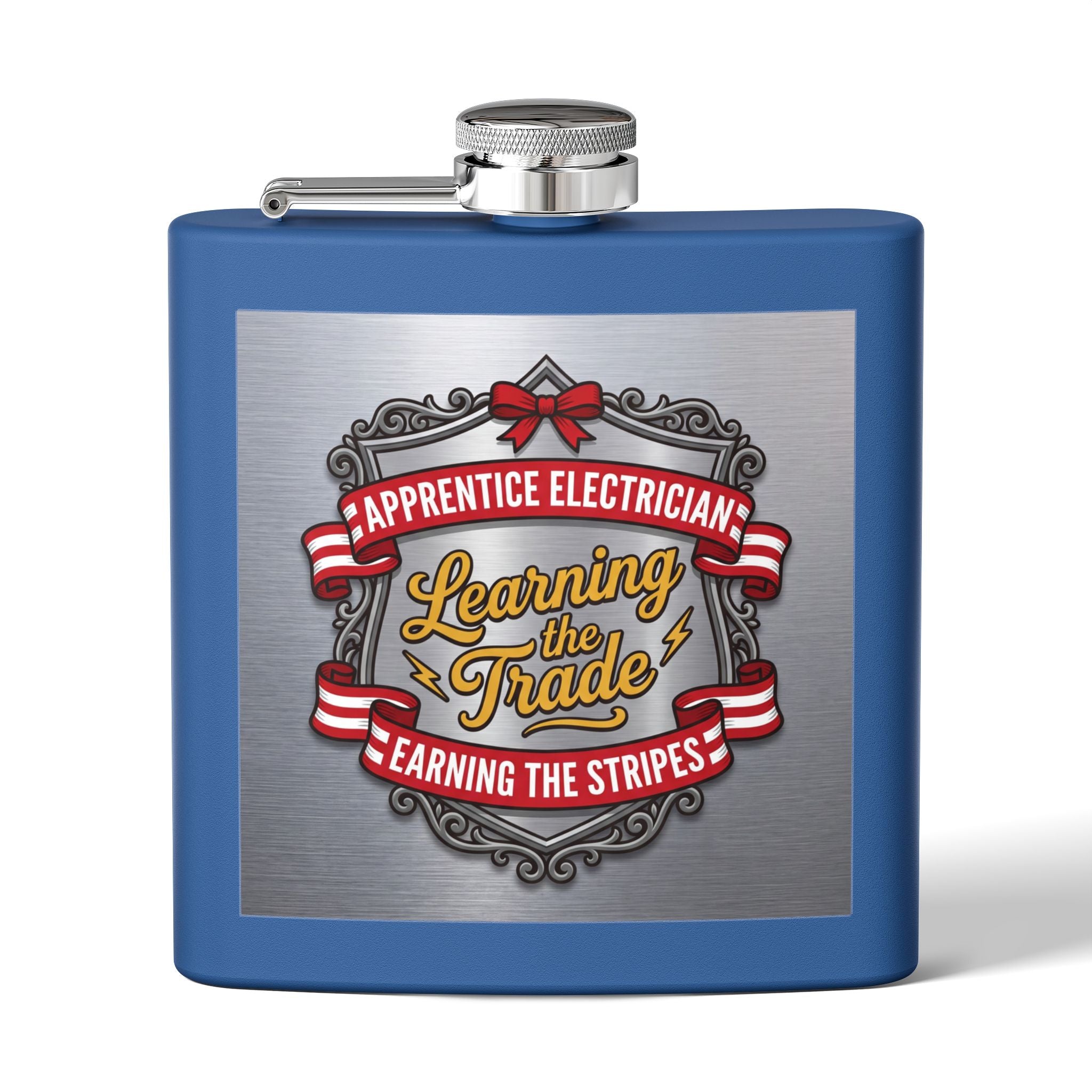 Flask — "Apprentice Electrician: Learning the Trade, Earning the Stripes" 6oz Stainless Steel