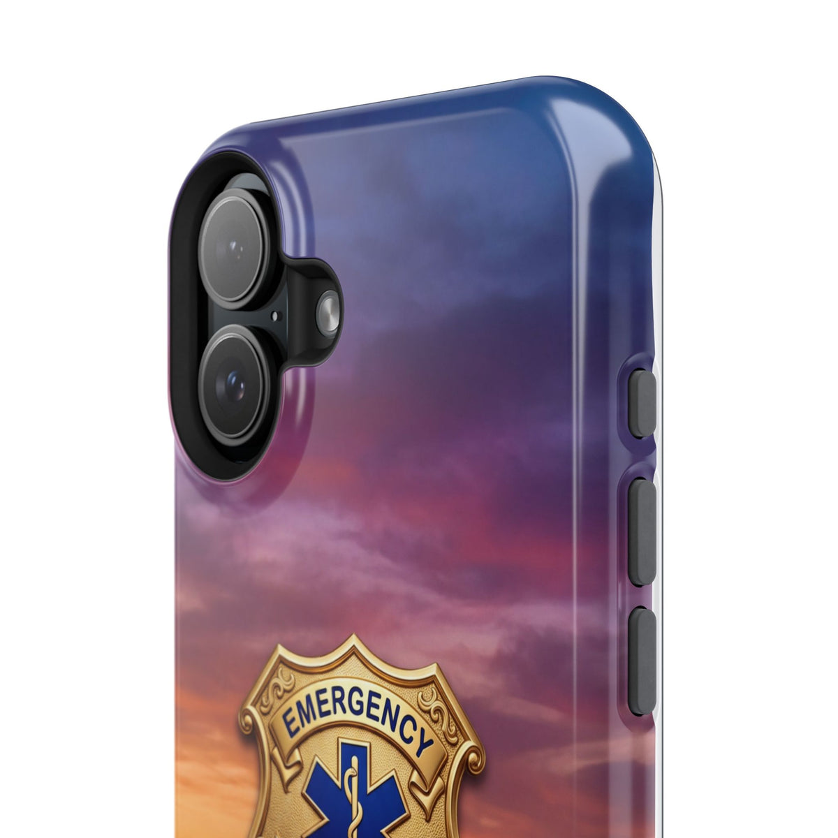 EMS Badge Sunset Skyline Phone Case — Magnetic Wireless Charging Cover