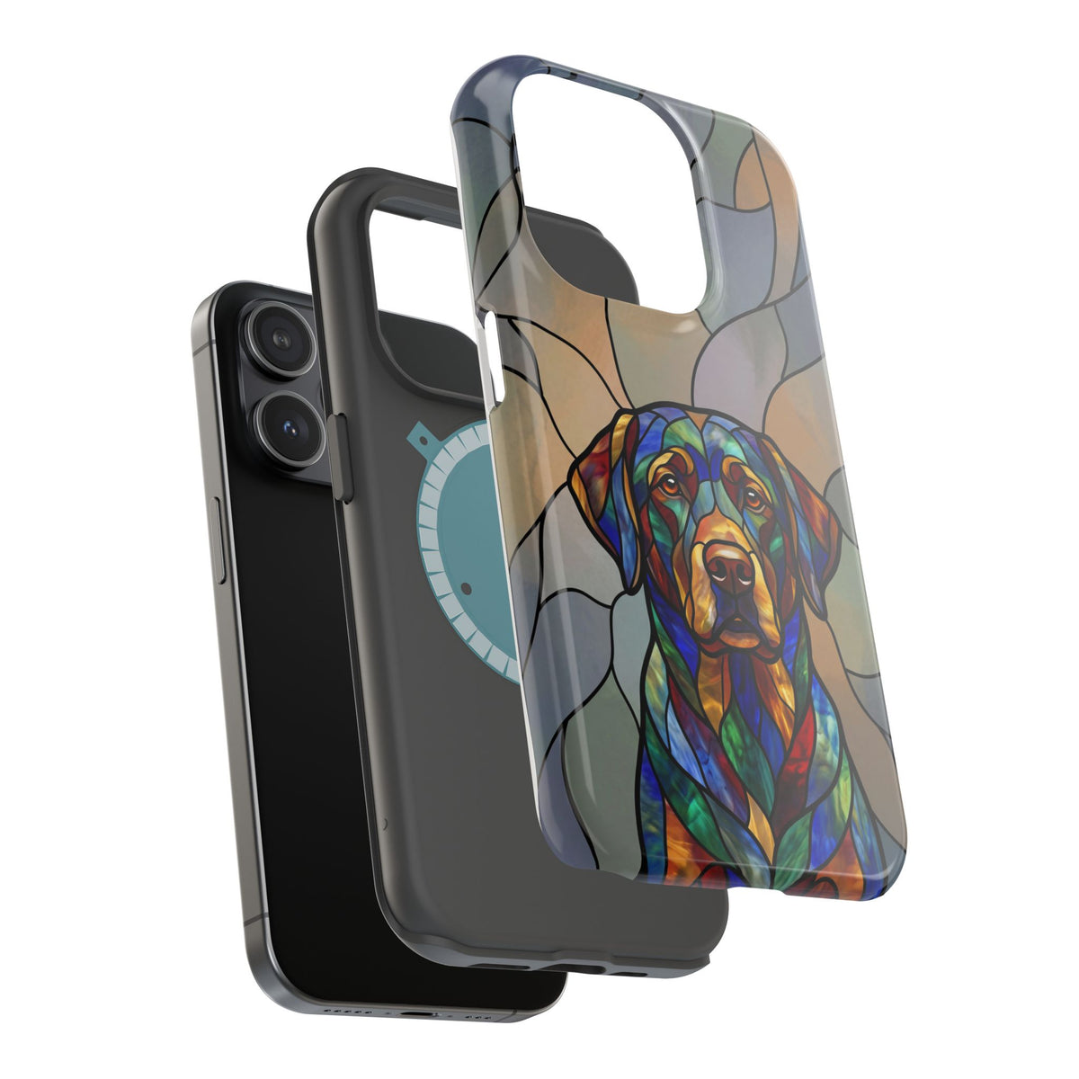 Stained Glass Labrador Phone Case — Tough Magnetic Case with Wireless Charging