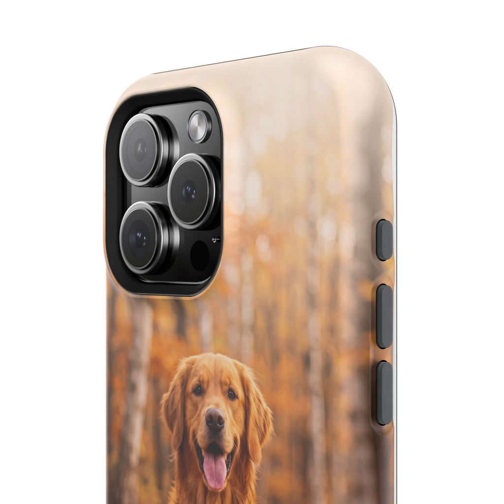 Autumn Golden Retriever Phone Case — Impact-Resistant Wireless Charging Cover