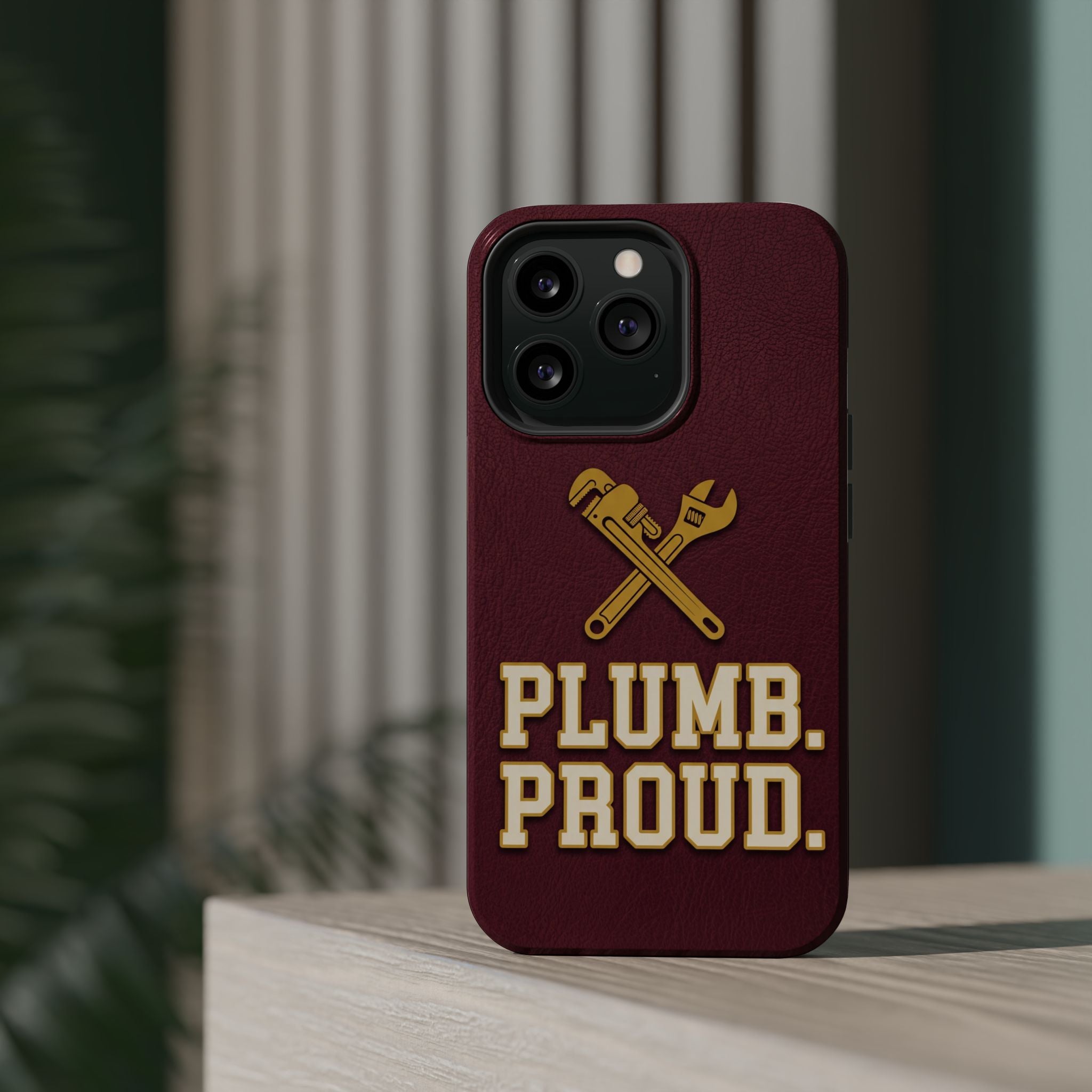 Plumb. Proud. Phone Case — Crossed Wrenches Wireless Charging Cover