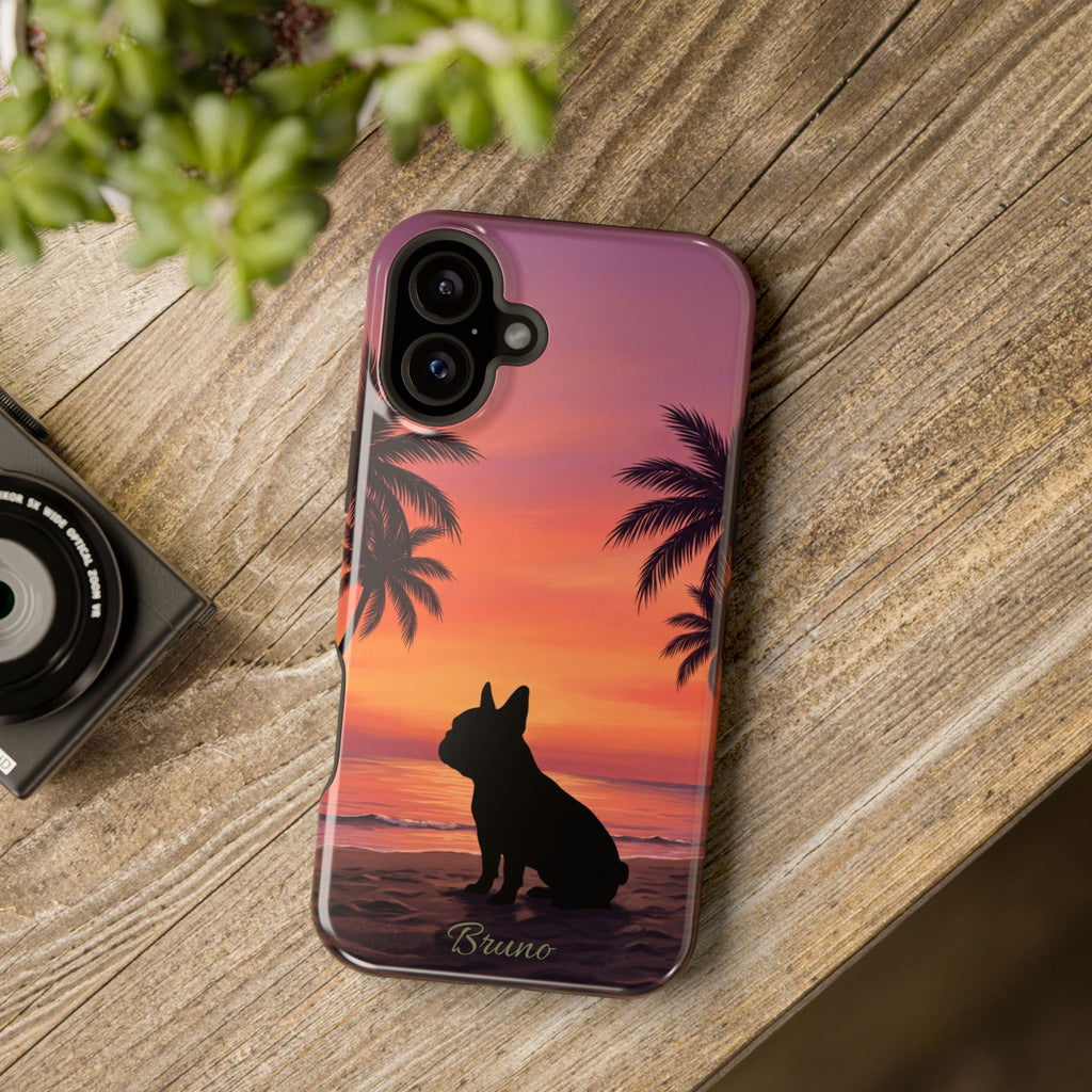 Personalized French Bulldog Tropical Beach Phone Case — Wireless Charging Cover