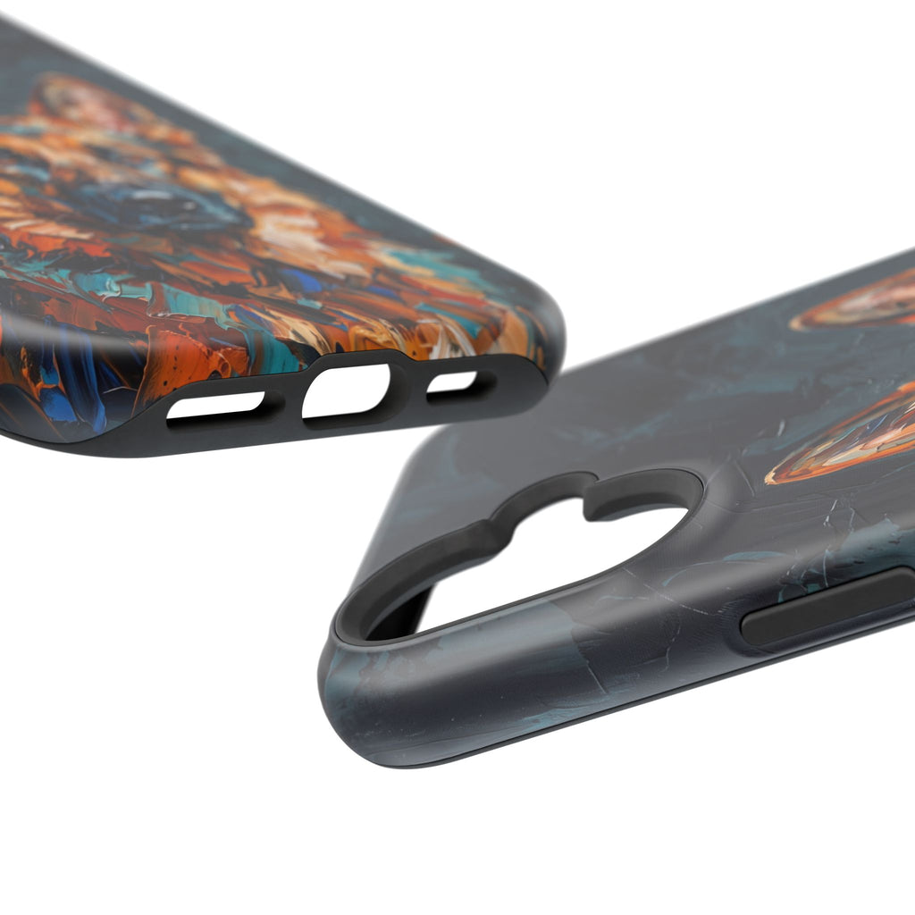 German Shepherd Phone Case | Palette Knife Painting Art — Tough Magnetic Case with Wireless Charging