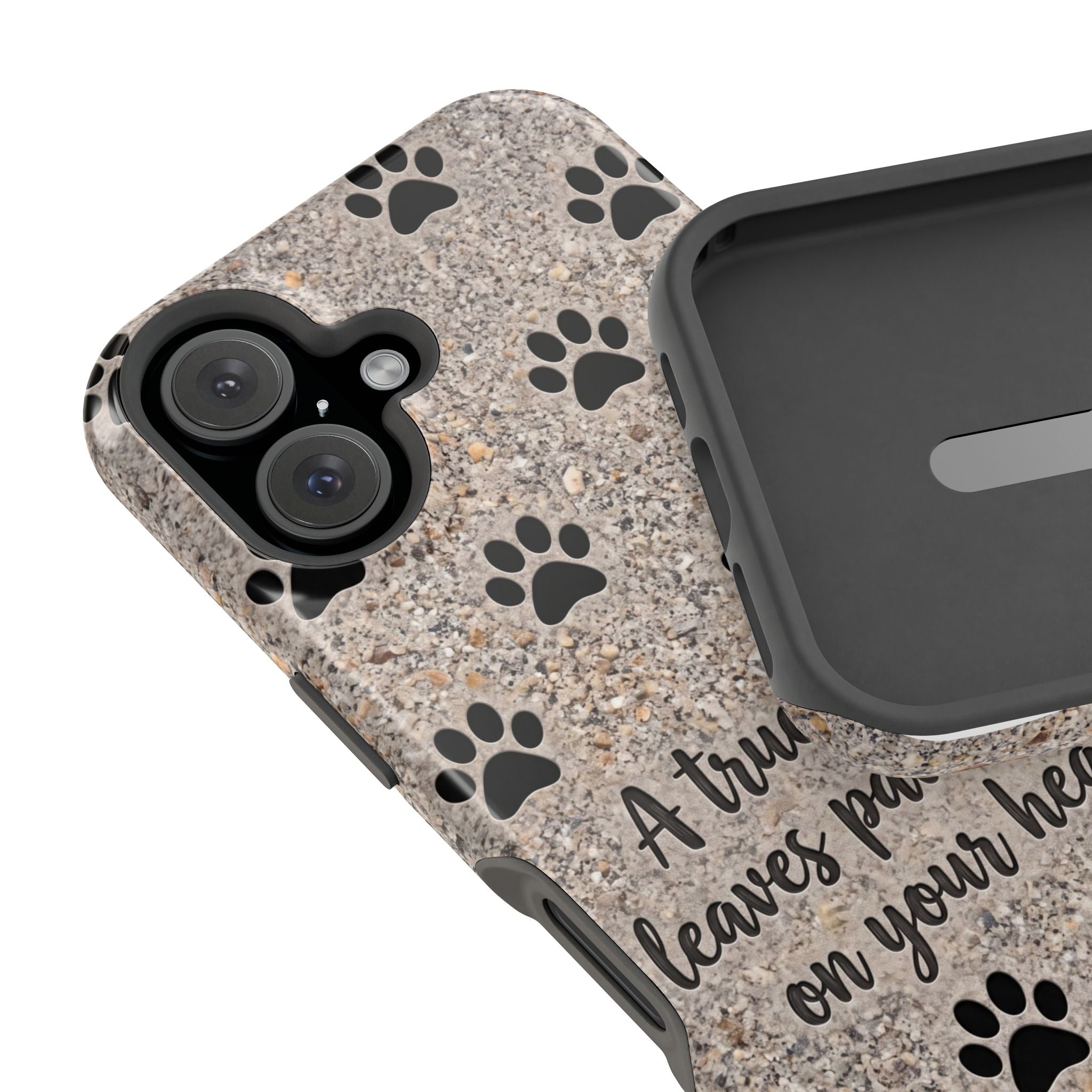 A True Friend Leaves Paw Prints Phone Case — Impact-Resistant Wireless Charging Cover