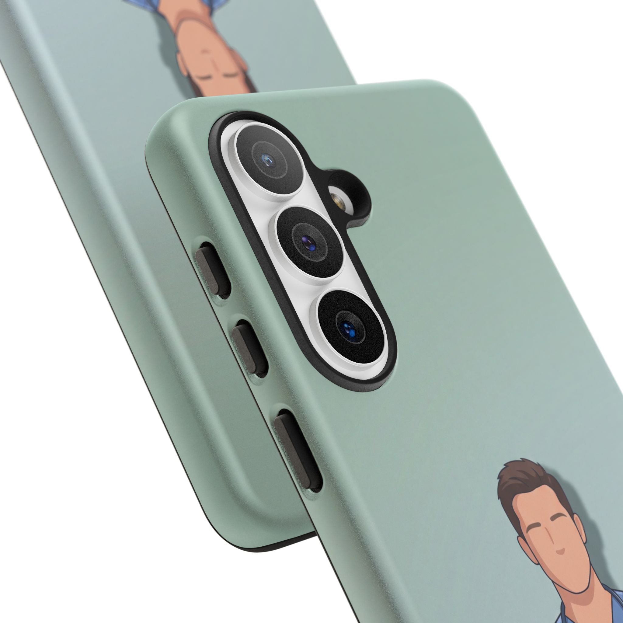 Male Nurse Phone Case | Confident Nurse in Blue Scrubs Illustration | iPhone & Samsung