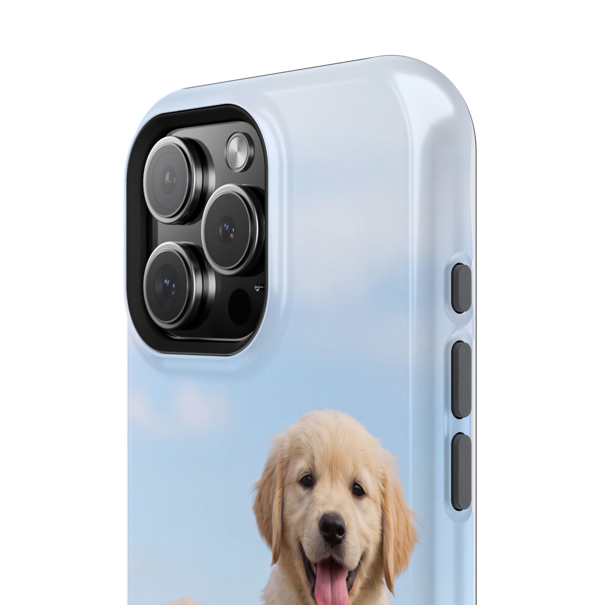 Golden Retriever Puppy Duo Phone Case — Impact-Resistant Wireless Charging Cover