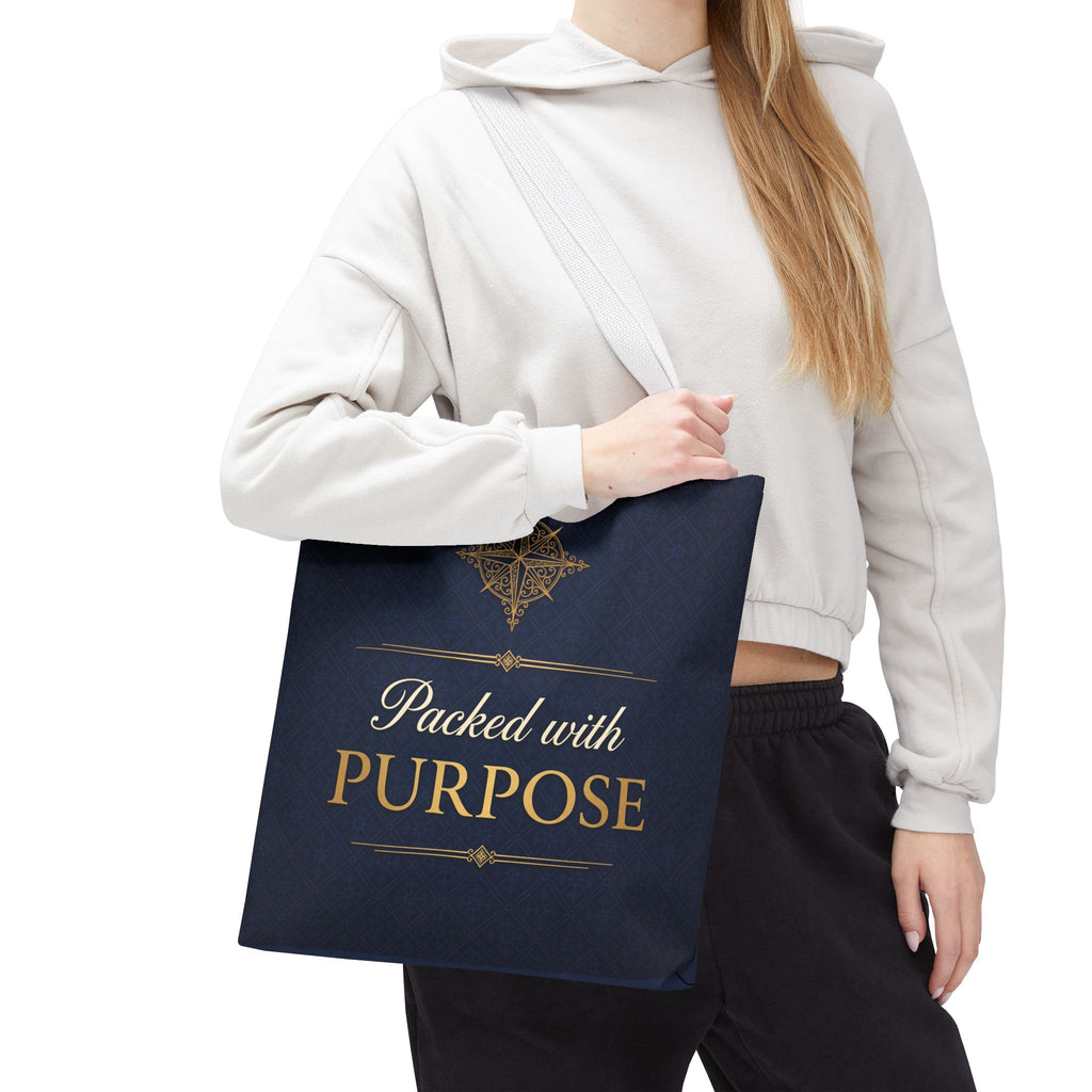 Packed with Purpose Tote | Inspirational Nurse Gift Tote Bag | Healthcare Worker Appreciation Gift | Premium Polyester Carry-All