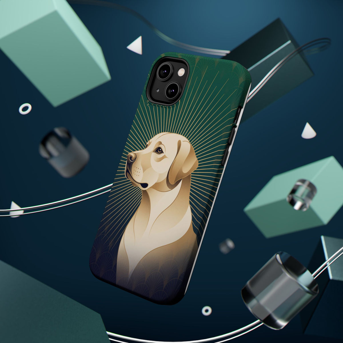 Art Deco Labrador Phone Case — Tough Magnetic Case with Wireless Charging