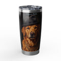 Golden Retriever Tumbler Personalized – 20 oz Stainless Steel Travel Mug with Custom Name, Gold Chain Design