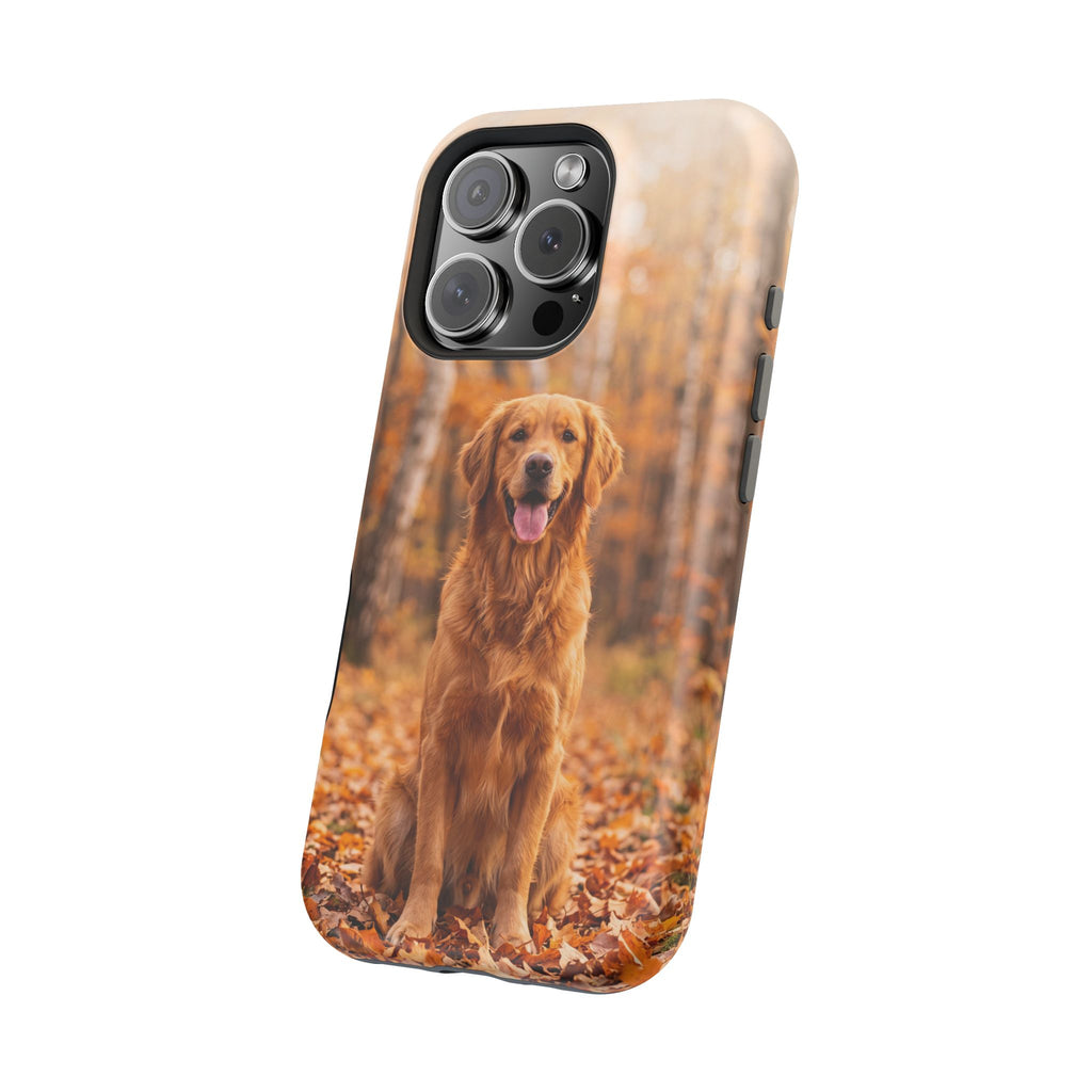 Autumn Golden Retriever Phone Case — Impact-Resistant Wireless Charging Cover