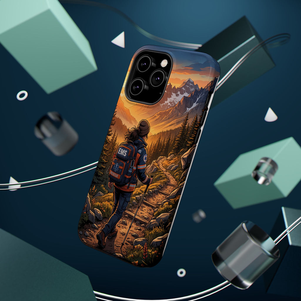 Paramedic/EMT Mountain Phone Case — Magnetic Wireless Charging Cover
