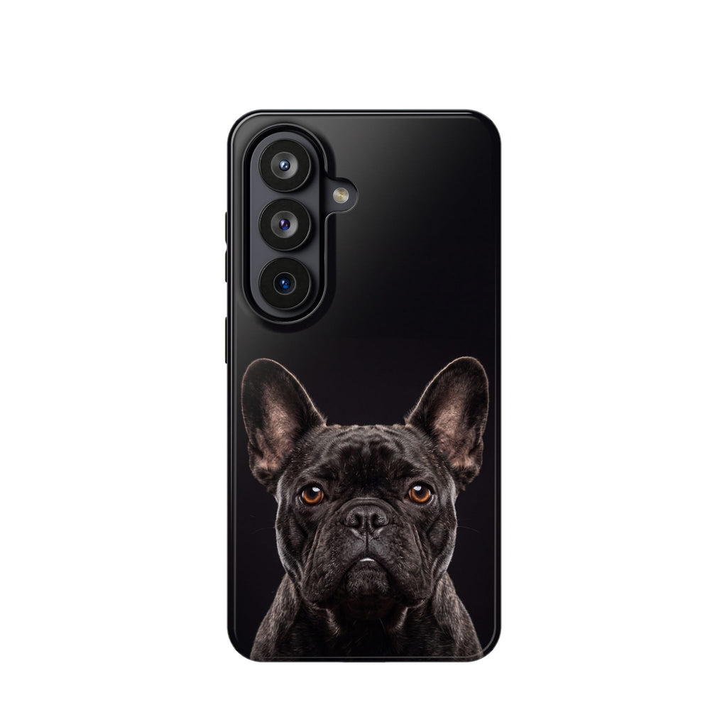 Black French Bulldog Phone Case — Impact-Resistant Wireless Charging Cover