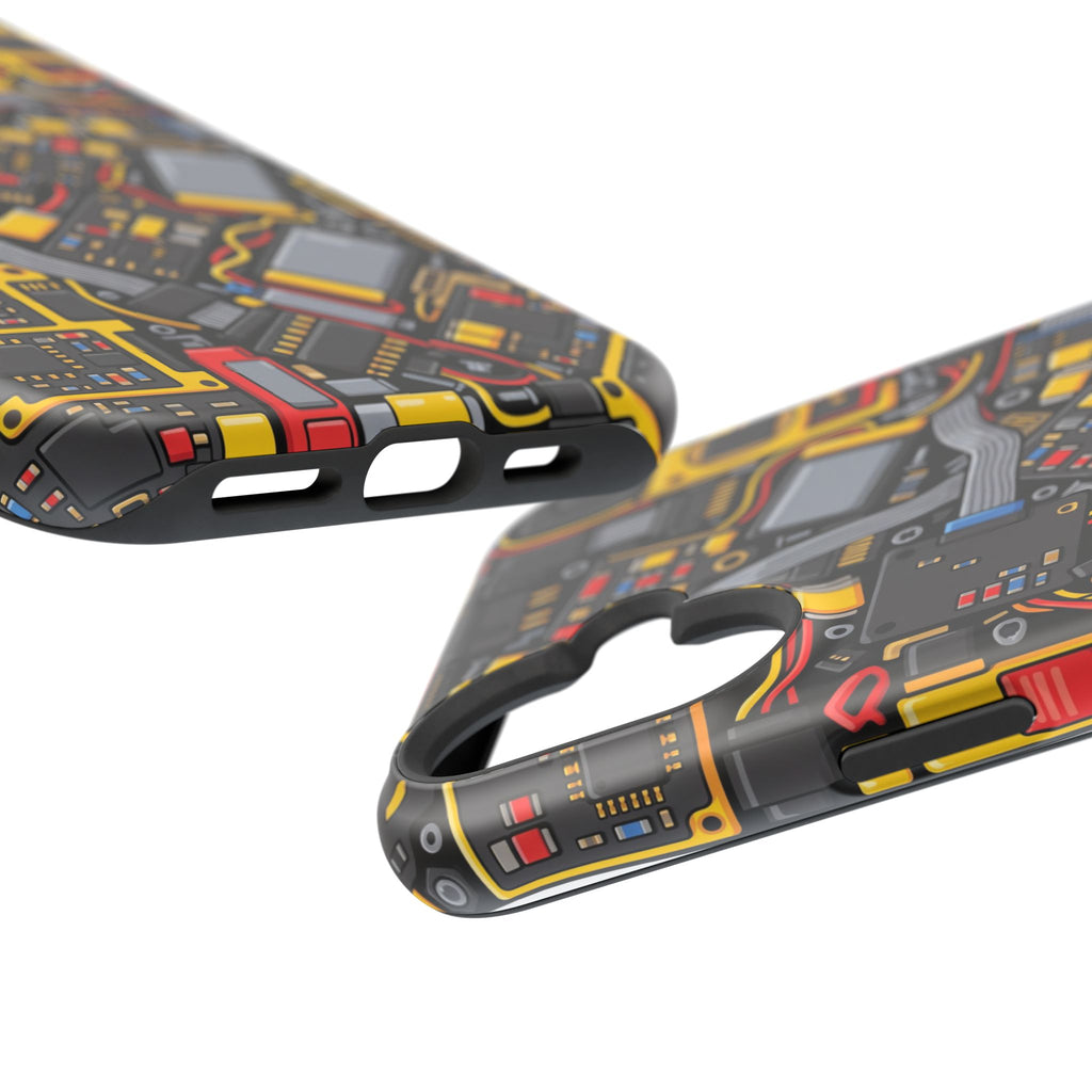 Voltage Board Phone Case — Yellow Circuit Wireless Charging Cover