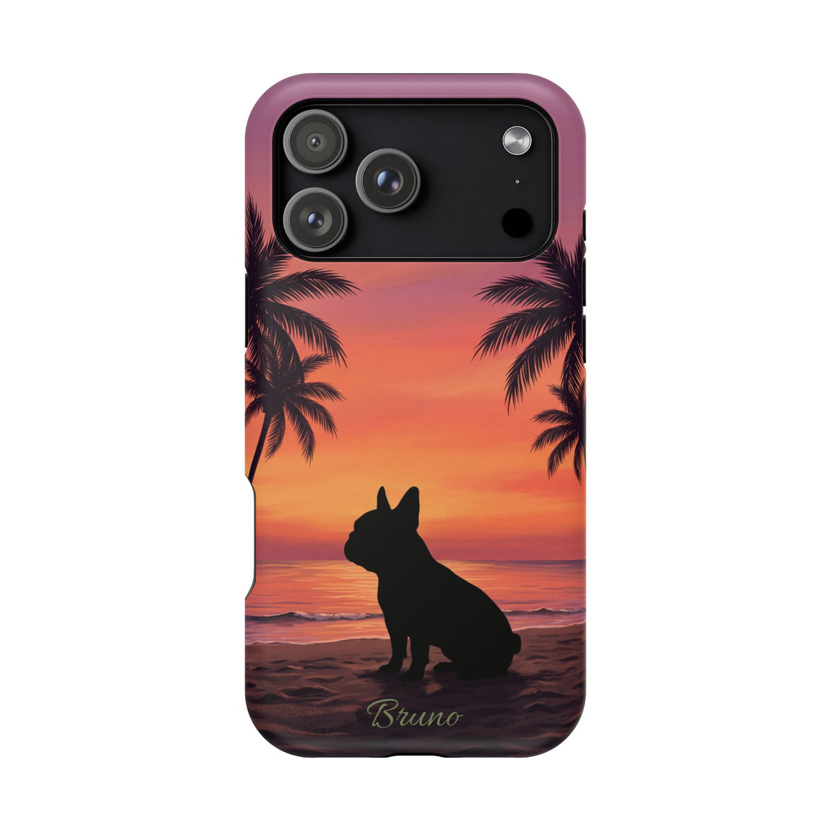 Personalized French Bulldog Tropical Beach Phone Case — Wireless Charging Cover