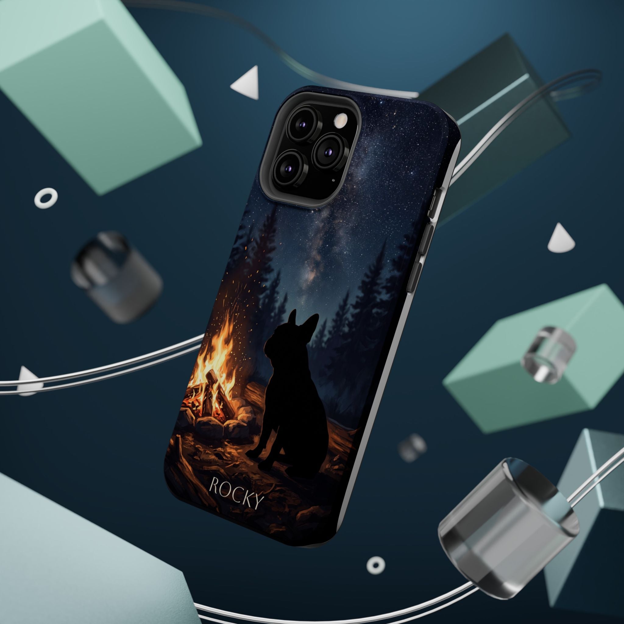 Personalized French Bulldog Campfire Phone Case — Wireless Charging Cover