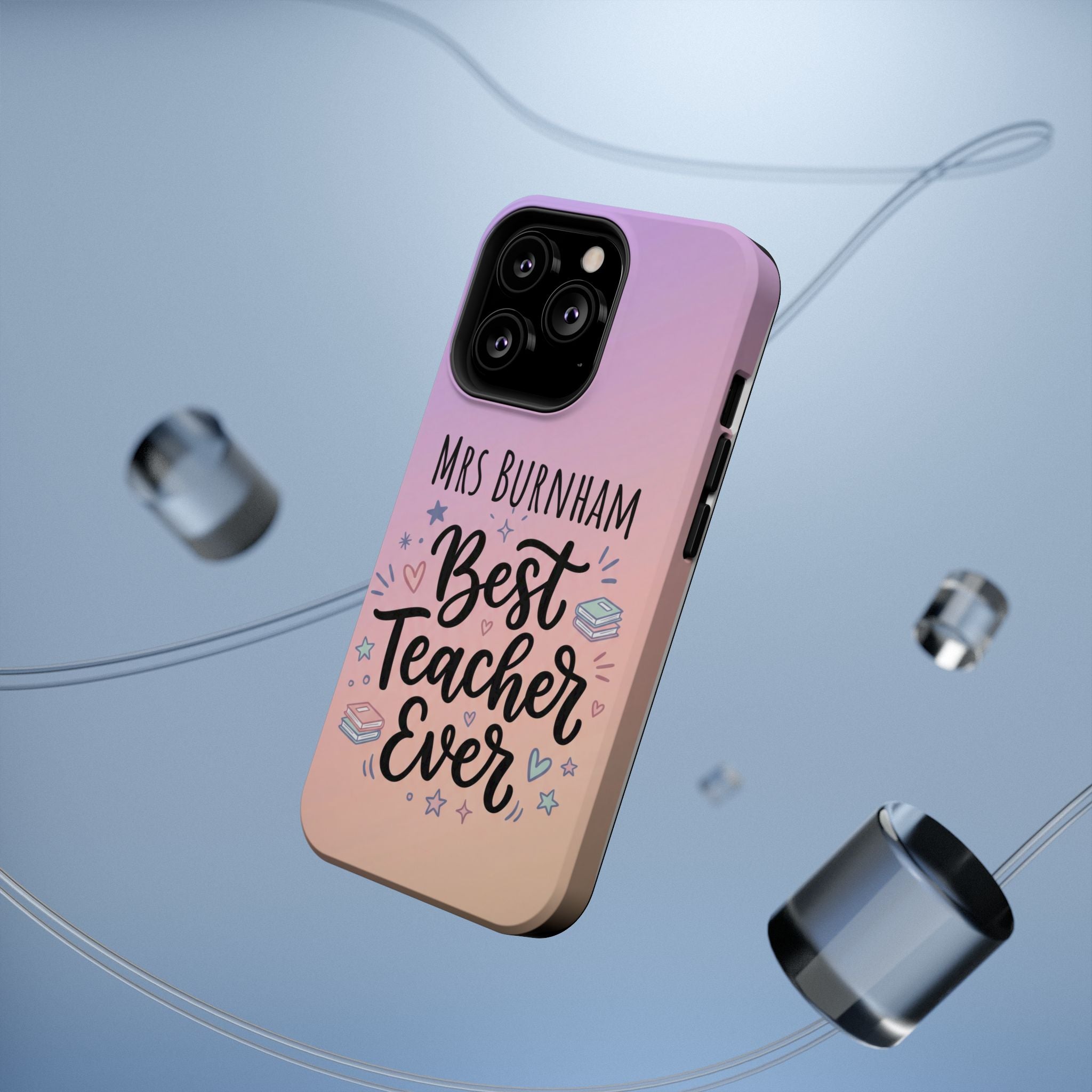Best Teacher Ever Personalized Phone Case — Wireless Charging Cover