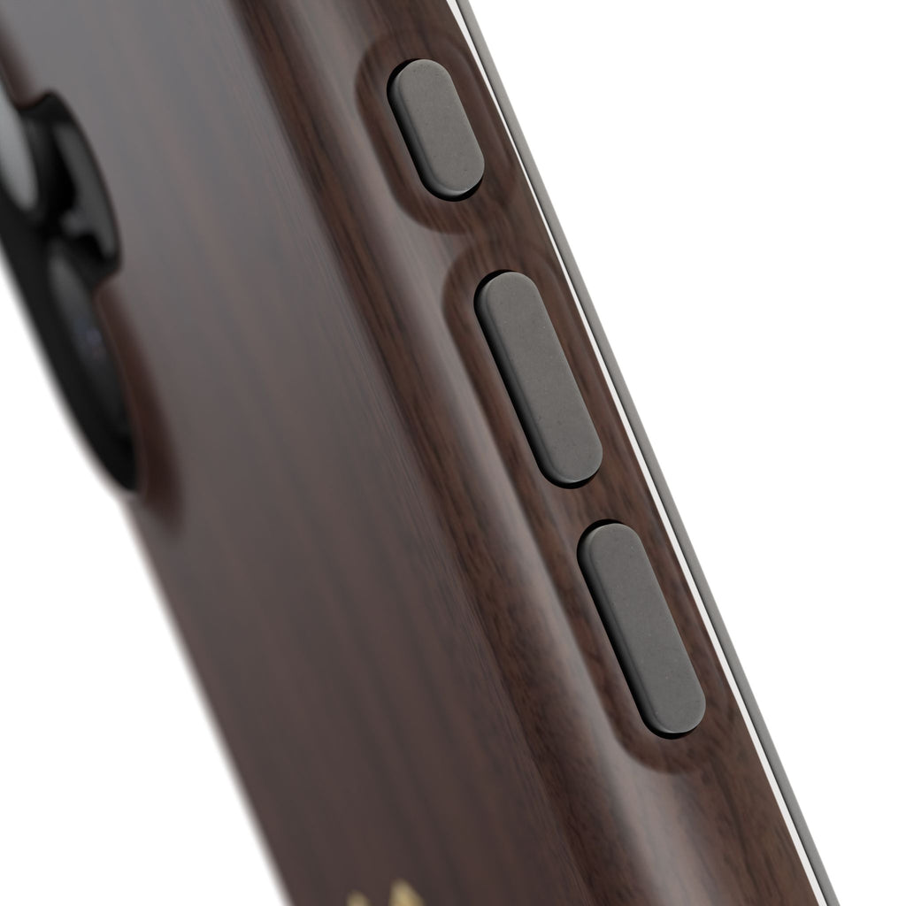 Gold EMS Laurel Badge Wood Phone Case — Magnetic Wireless Charging Cover