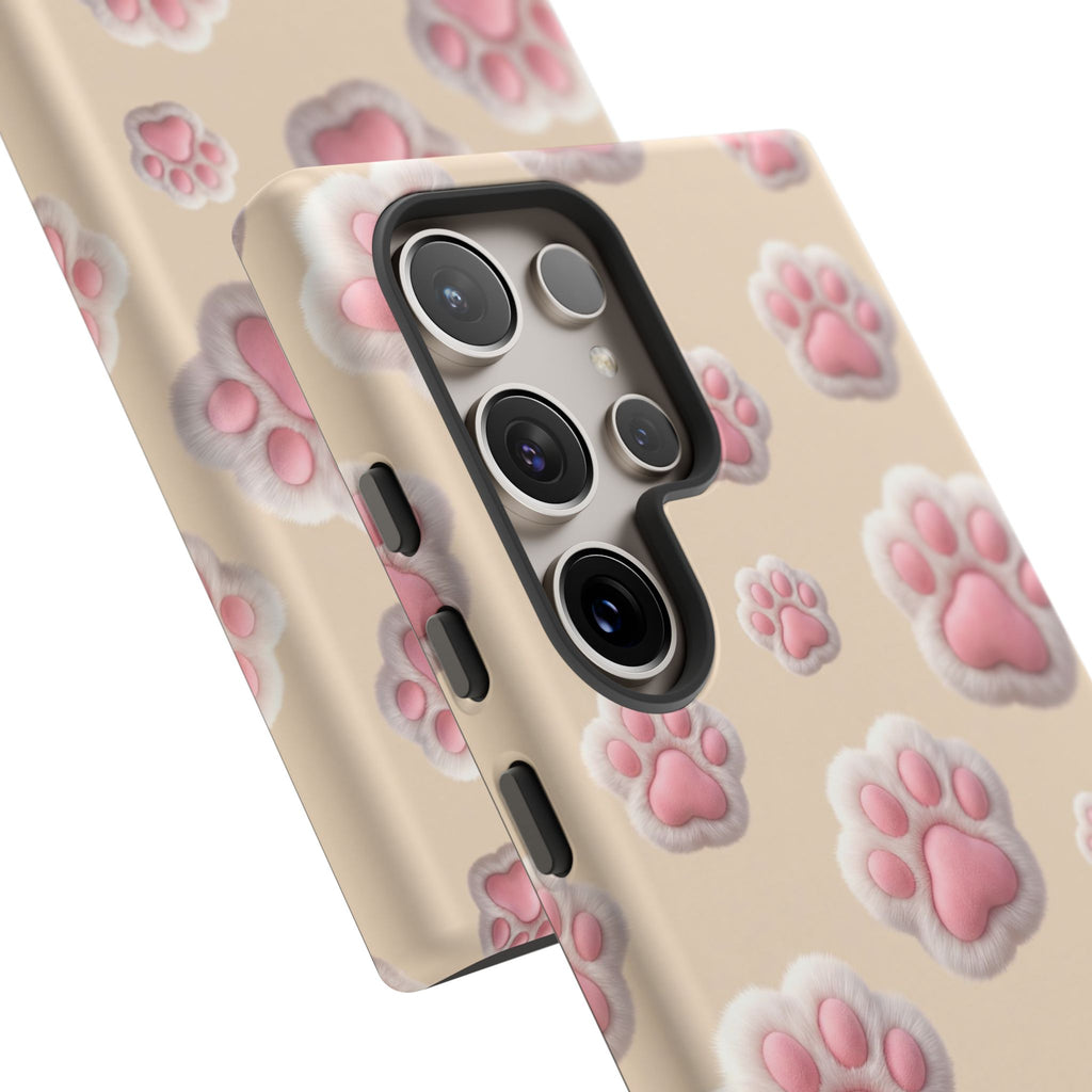 Golden Retriever Paw Print Phone Case | Cute Pink Paw Pattern for Dog Lovers | iPhone & Samsung