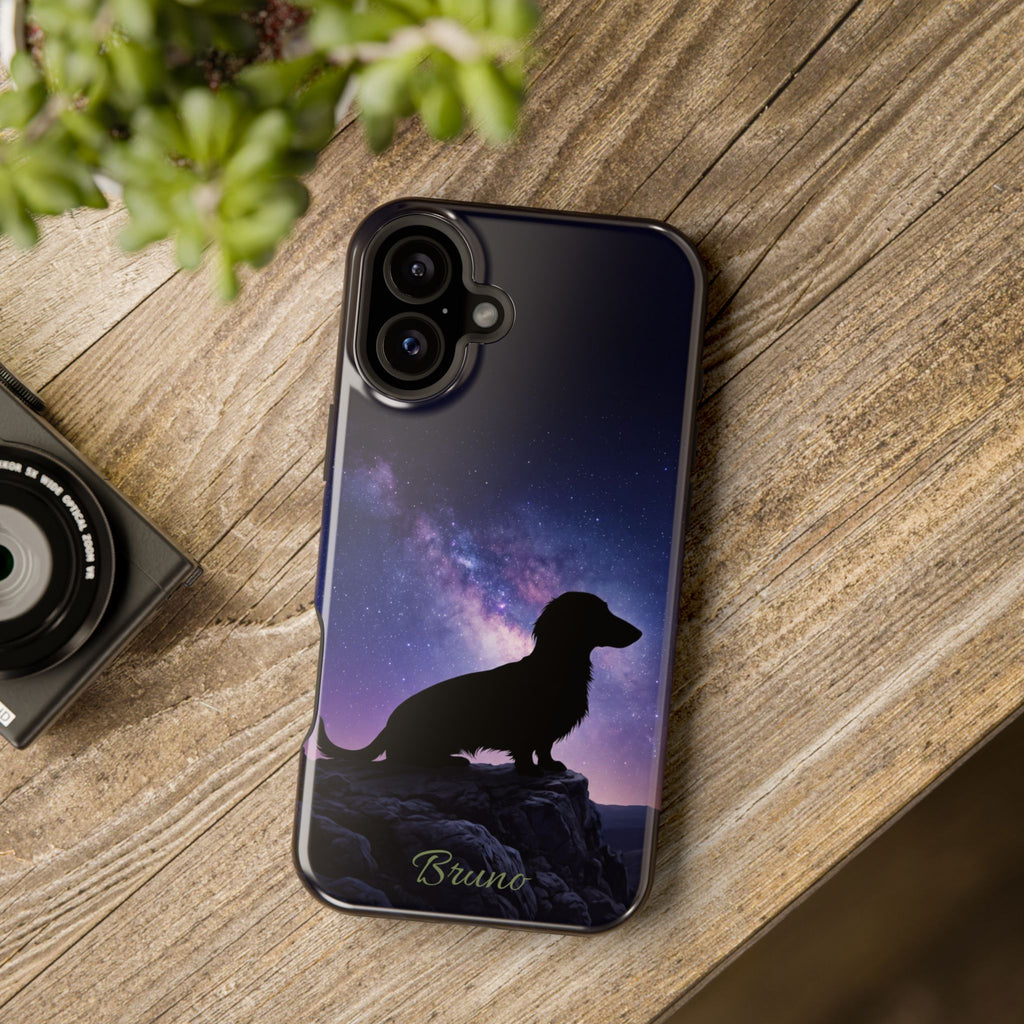 Personalized Dachshund Starry Night Phone Case — Wireless Charging Cover