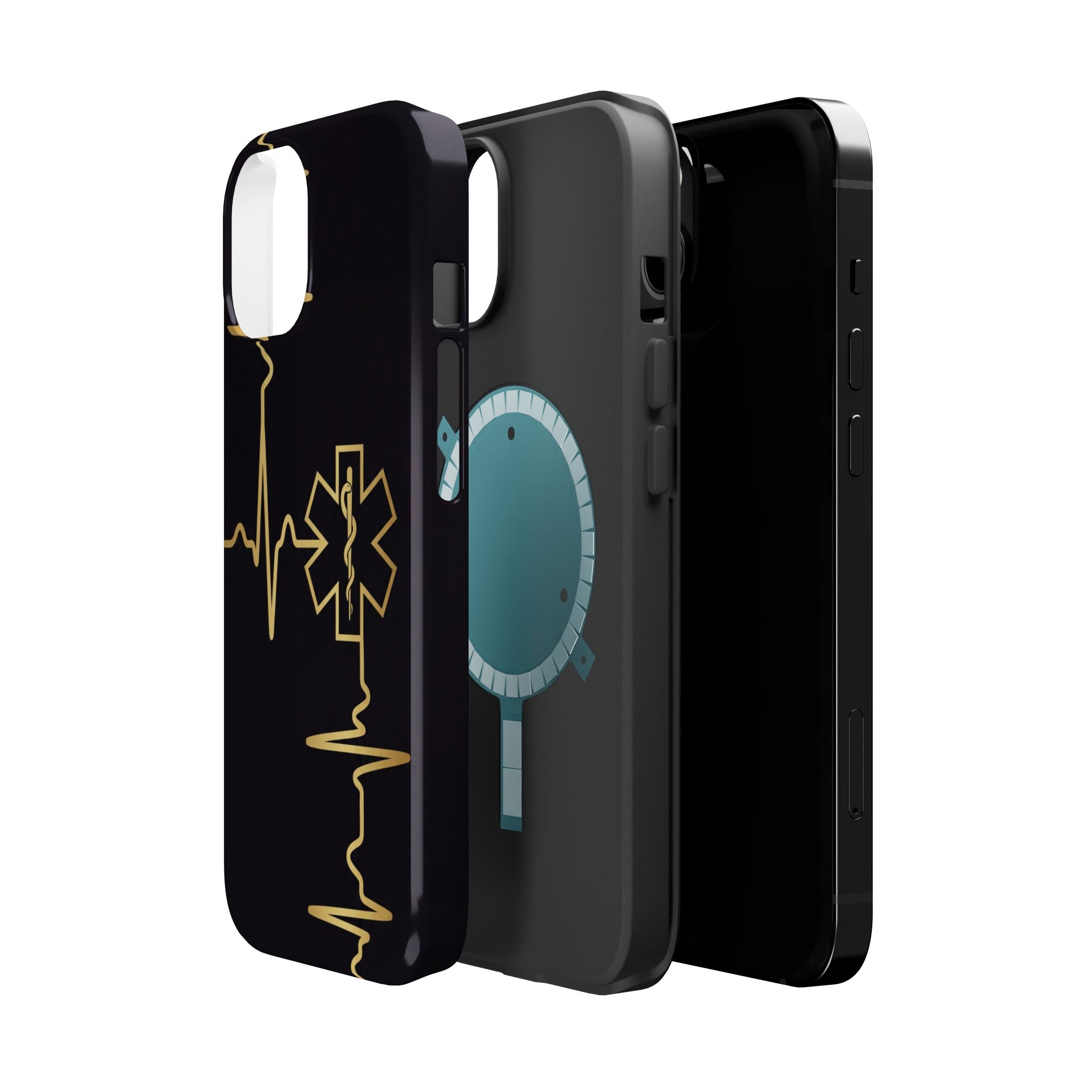 Paramedic/EMT Heartbeat Line Phone Case — Magnetic Wireless Charging Cover
