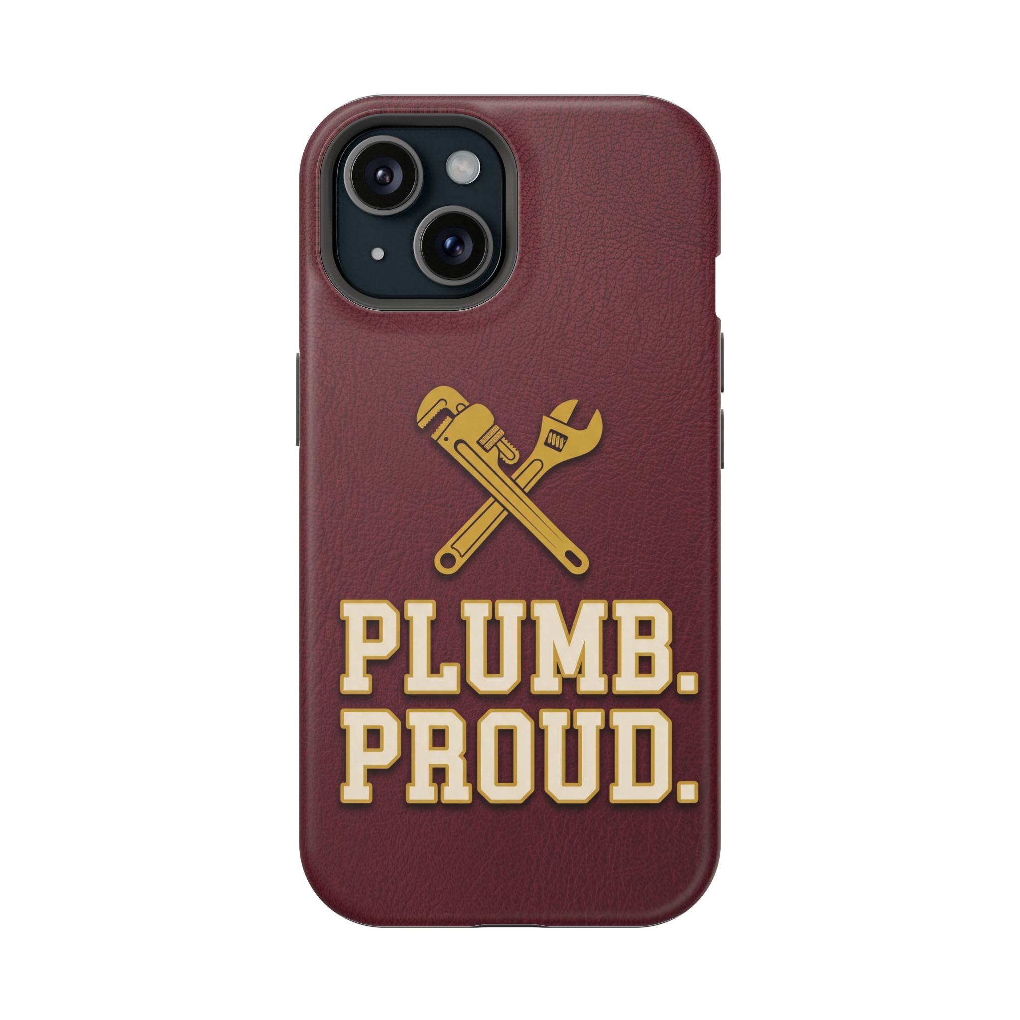 Plumb. Proud. Phone Case — Crossed Wrenches Wireless Charging Cover