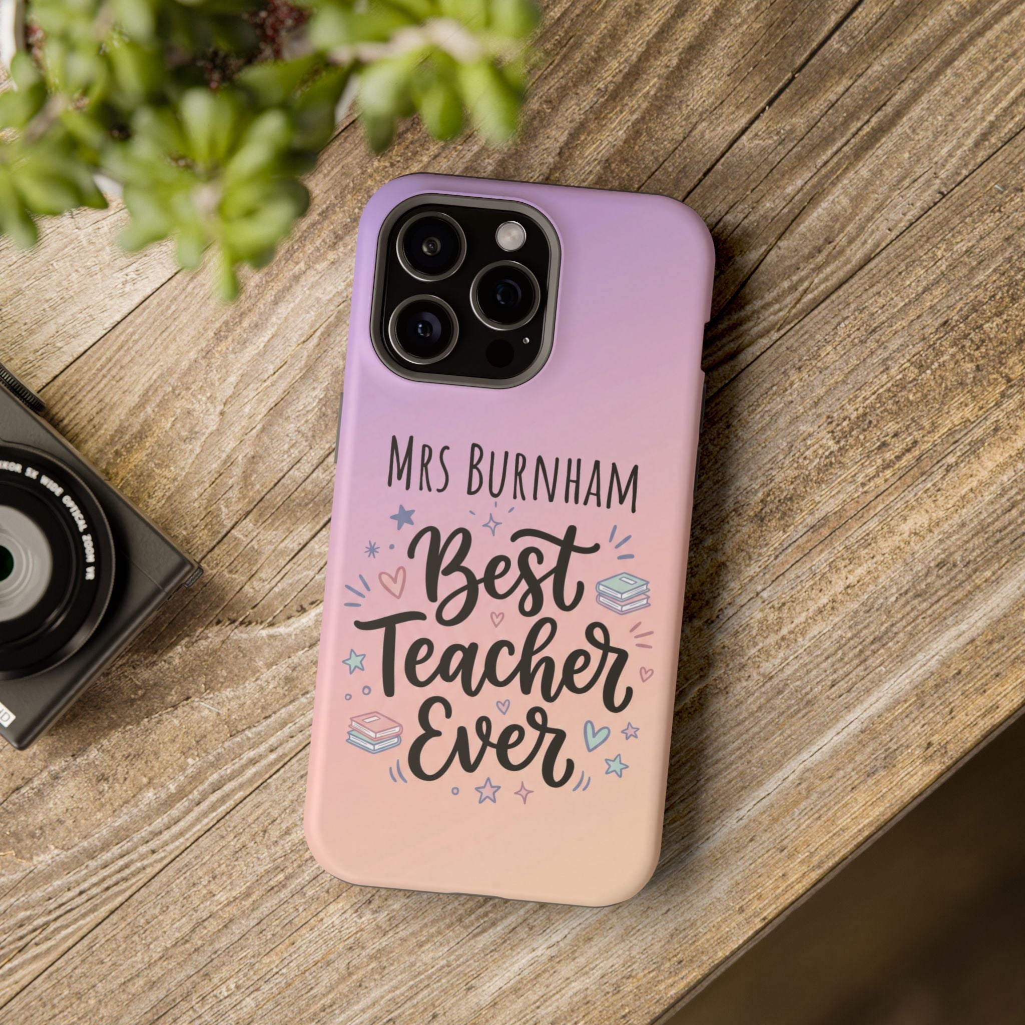 Best Teacher Ever Personalized Phone Case — Wireless Charging Cover