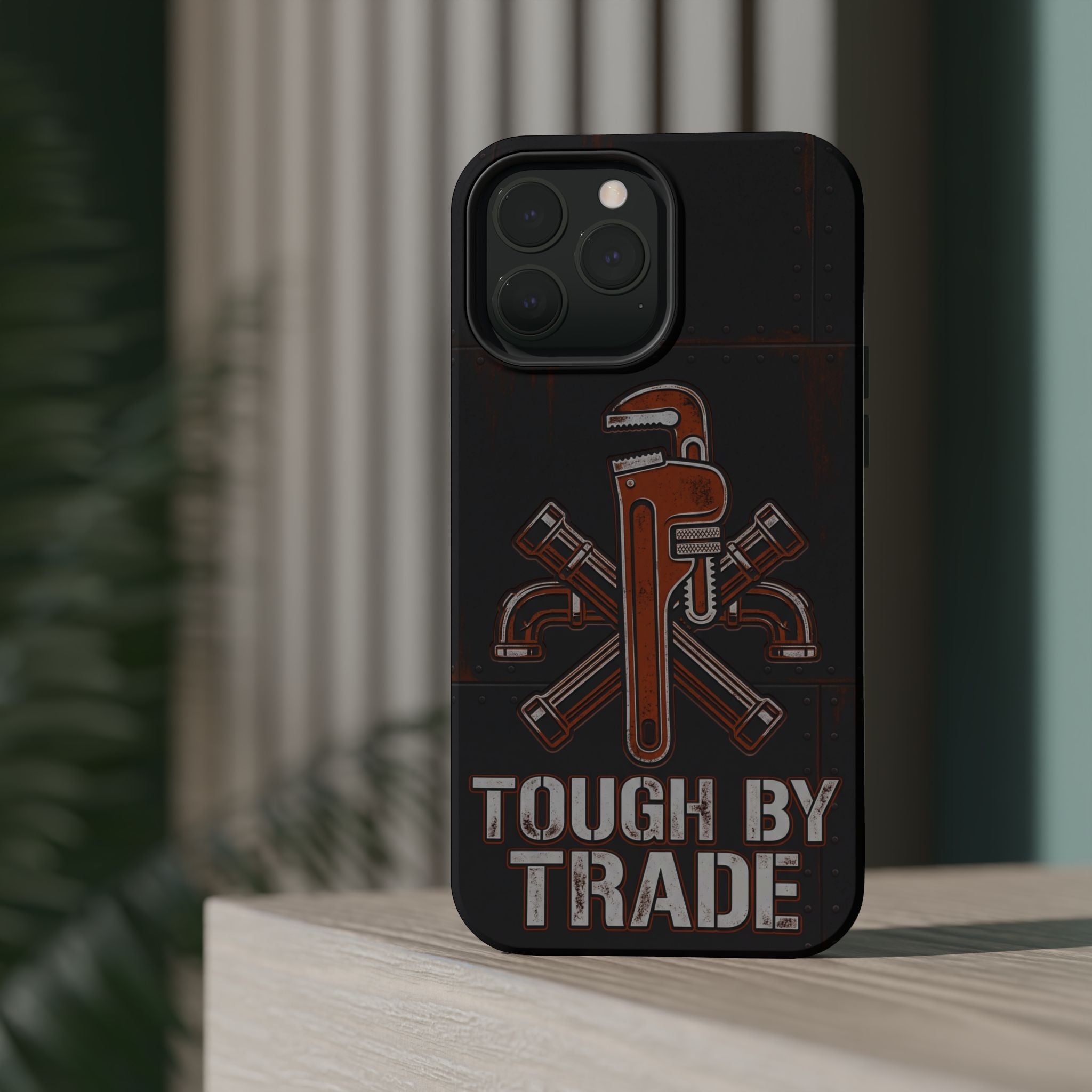 Tough By Trade Phone Case — Crossed Wrenches Wireless Charging Cover