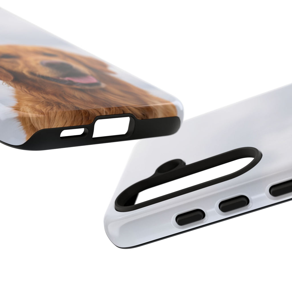 Golden Retriever Portrait Phone Case | Happy Dog Photo on Soft Sky Background | Samsung & iPhone