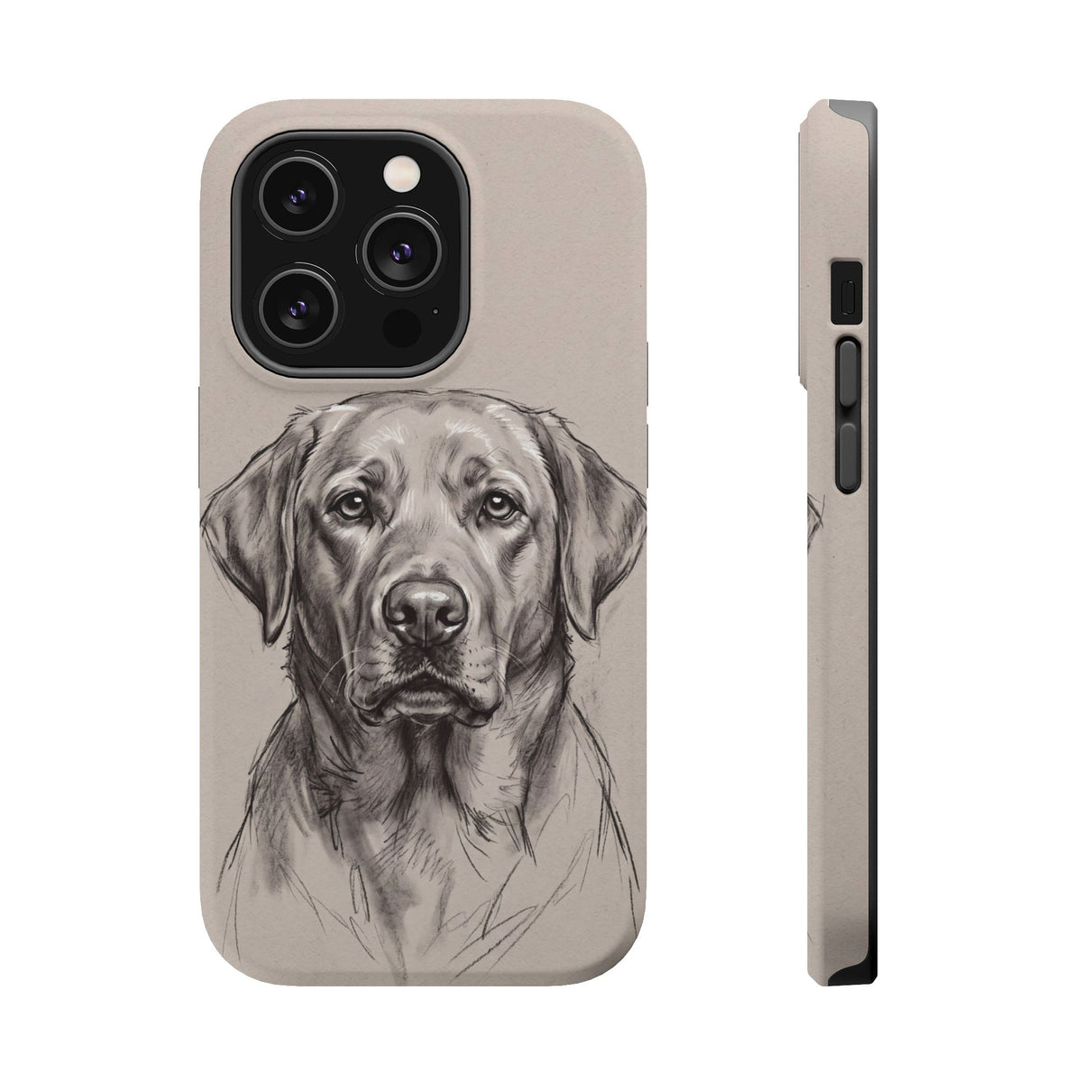 Charcoal Sketch Labrador Phone Case — Tough Magnetic Case with Wireless Charging