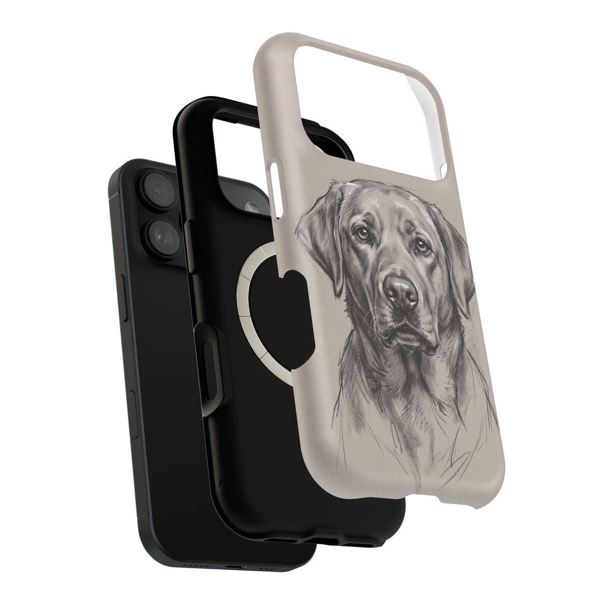 Charcoal Sketch Labrador Phone Case — Tough Magnetic Case with Wireless Charging