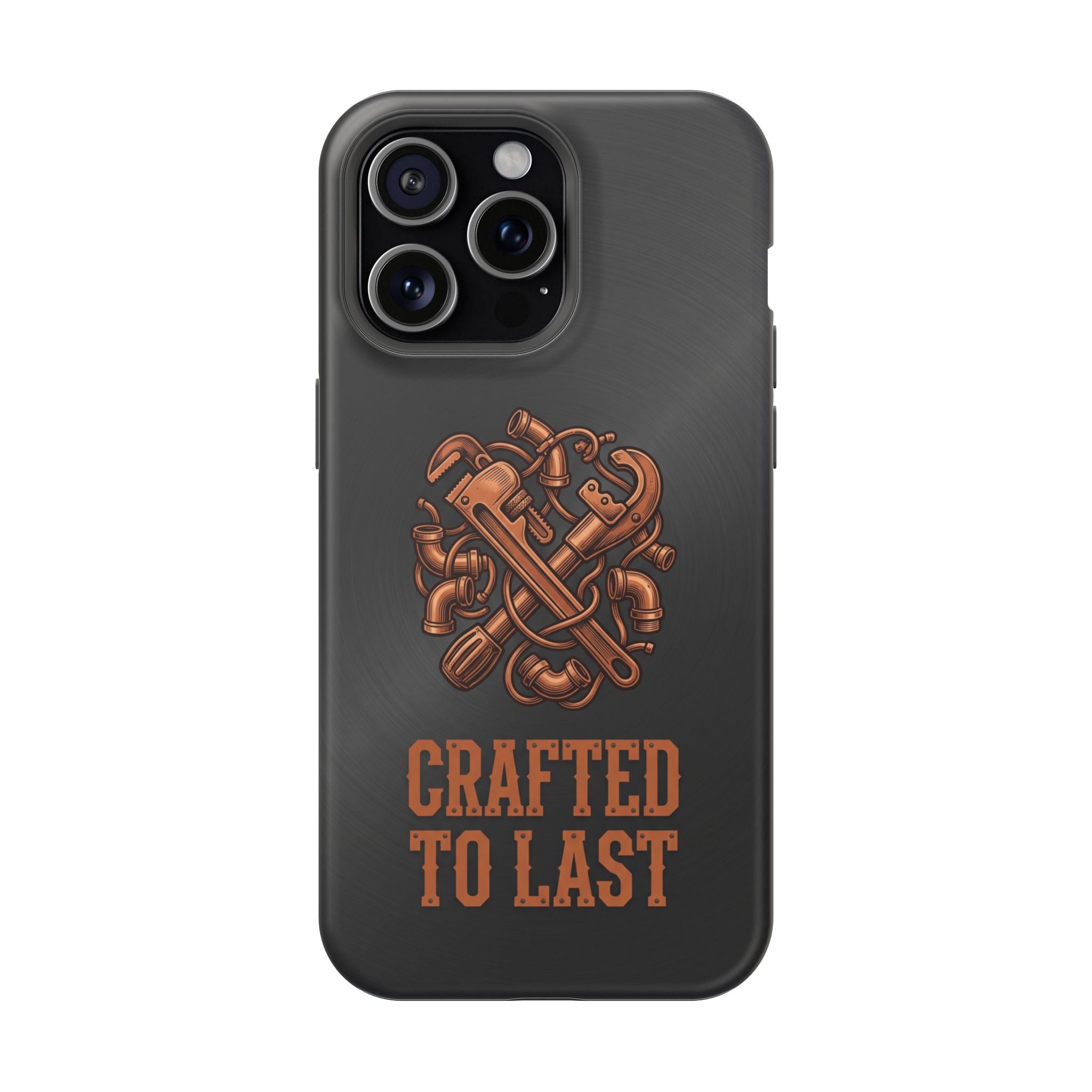 Crafted to Last Phone Case — Crossed Wrenches Wireless Charging Cover