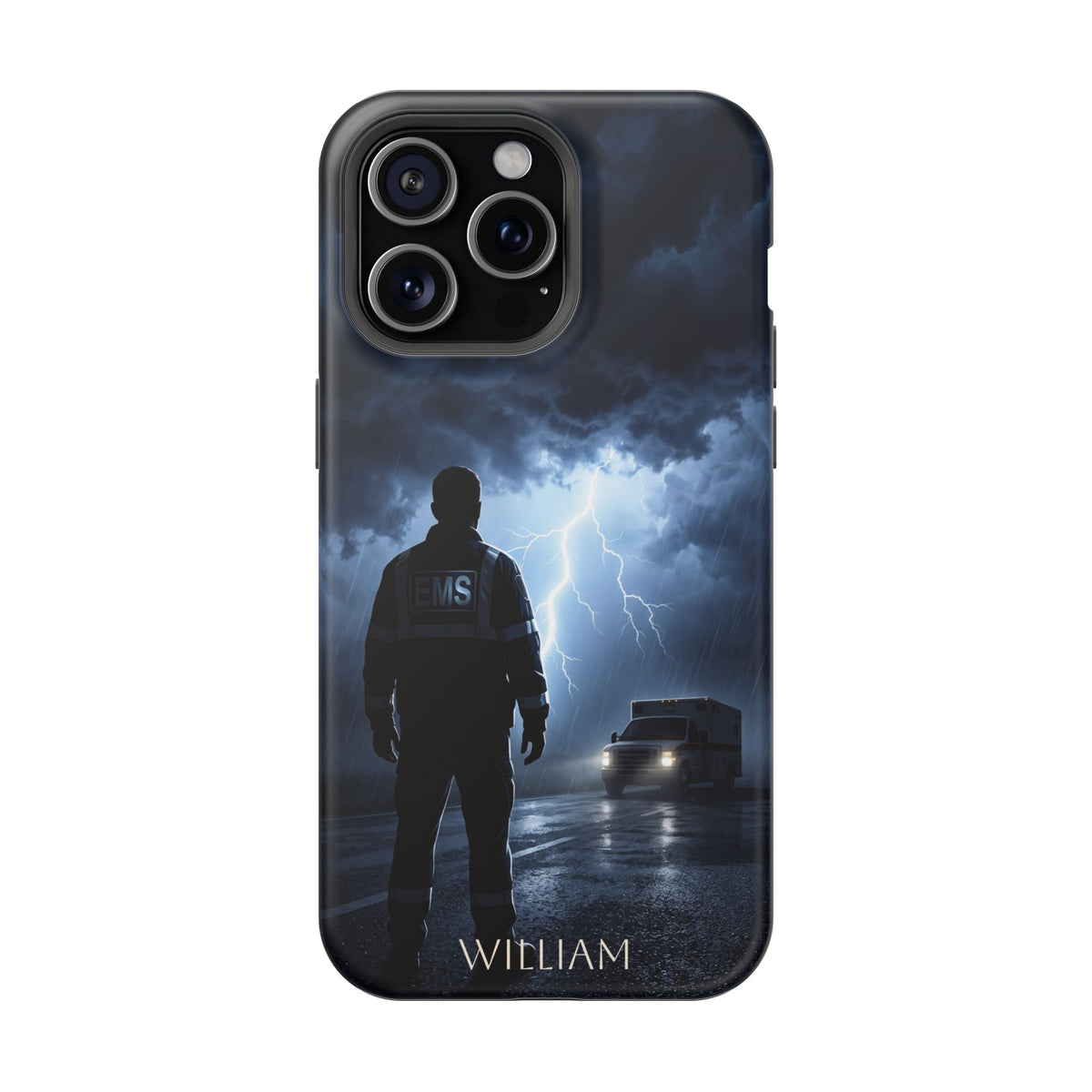 Personalized Lightning Storm EMS Phone Case — Wireless Charging Cover