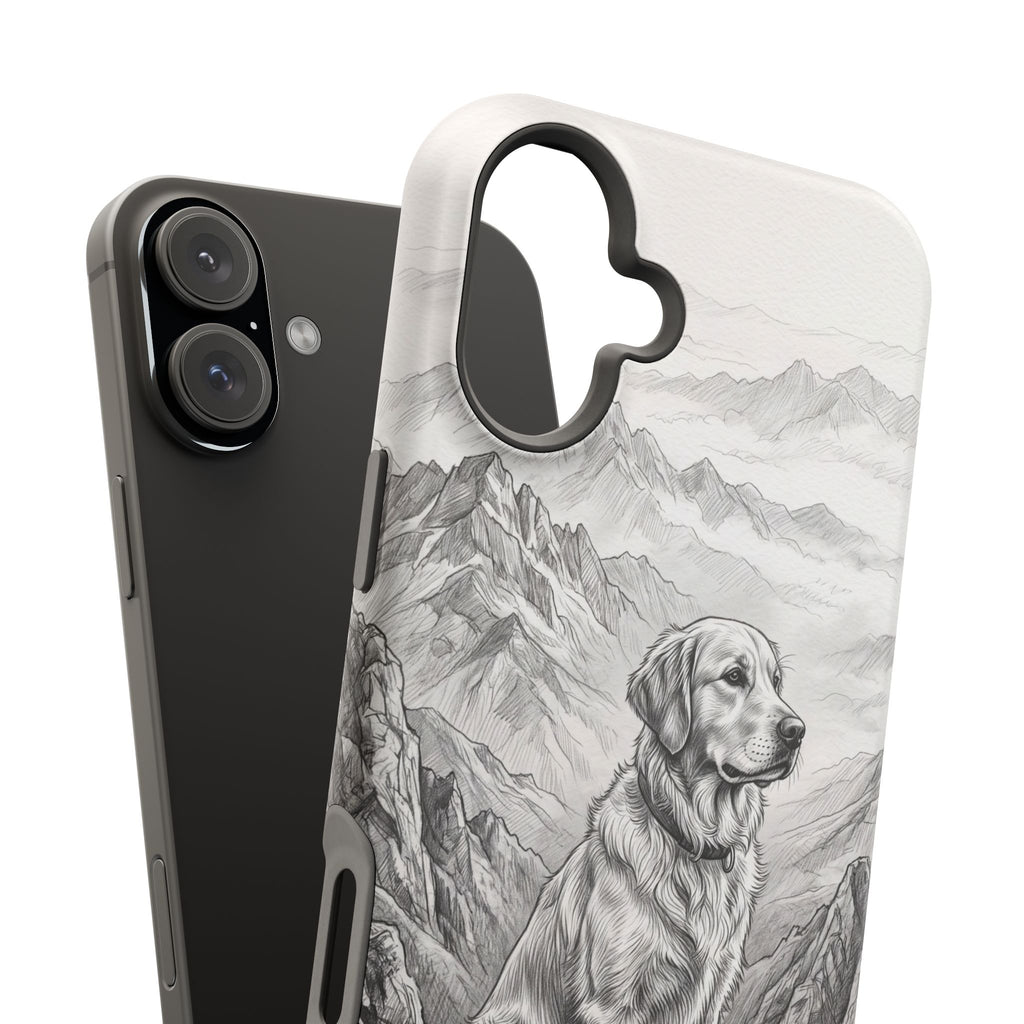 Personalized Golden Retriever Mountain Peak Phone Case — Wireless Charging Cover