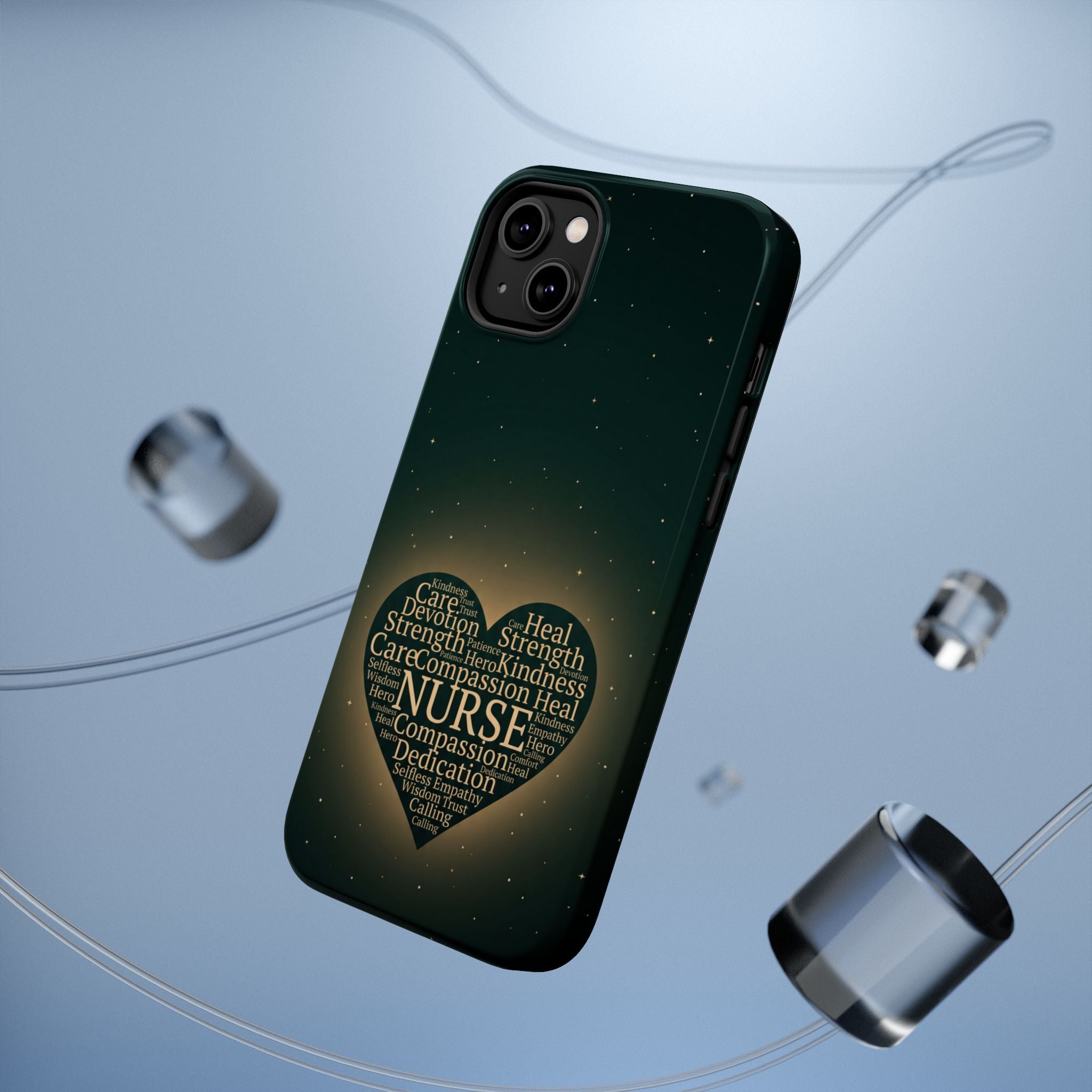 Nurse Heart Word and Art Phone Case — Impact-Resistant Wireless Charging Cover