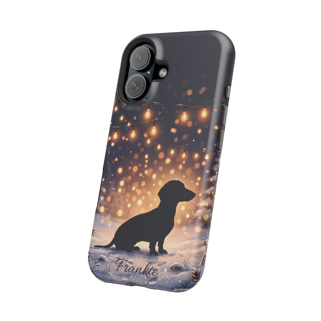 Personalized Dachshund Golden Sparks Phone Case — Wireless Charging Cover