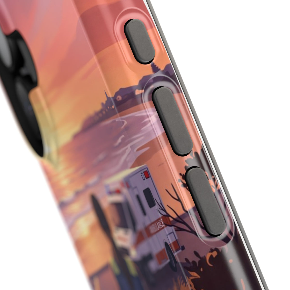 Sunset Boardwalk Personalized Paramedic Phone Case — Wireless Charging Cover