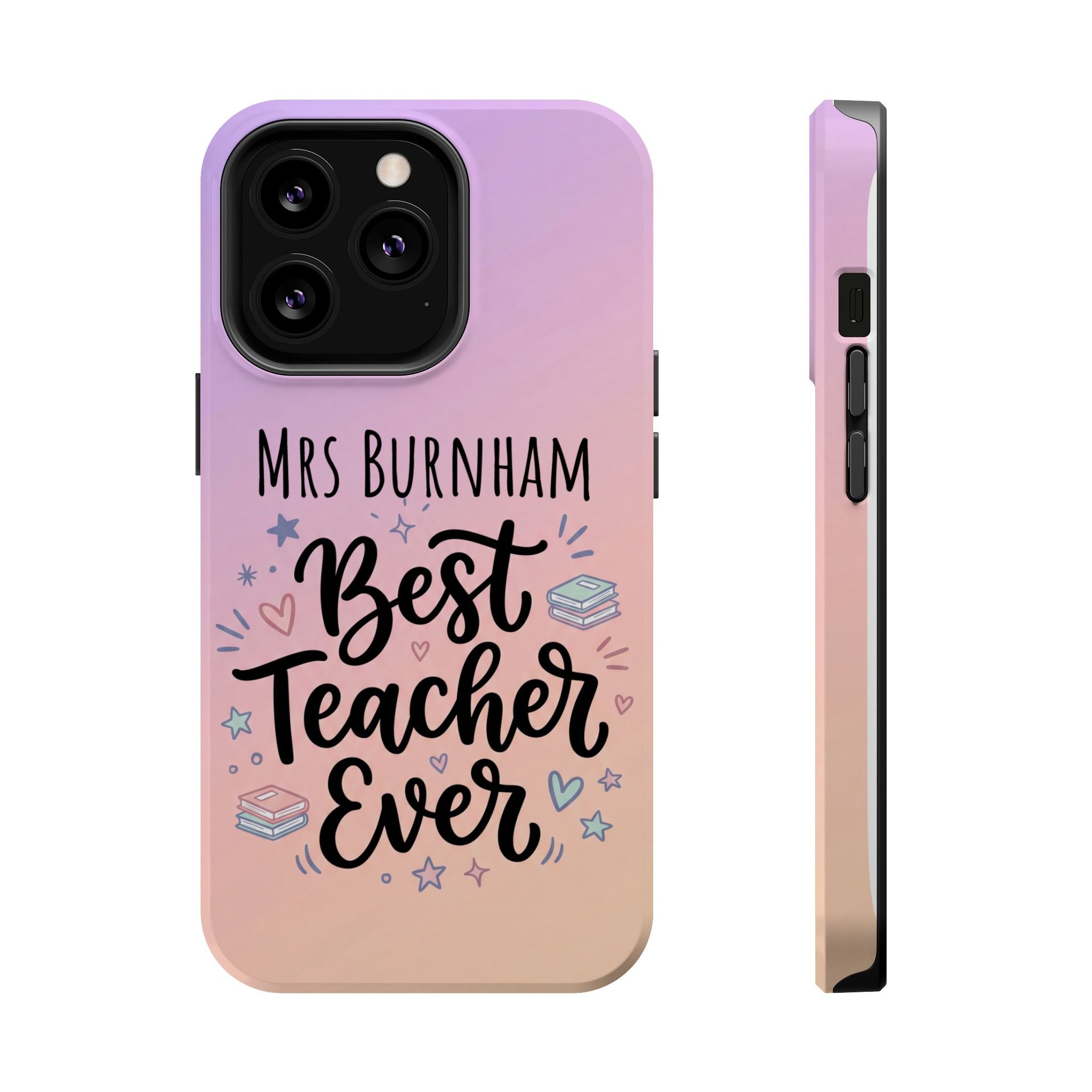 Best Teacher Ever Personalized Phone Case — Wireless Charging Cover