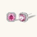 Blush Halo Moissanite Stud Earrings