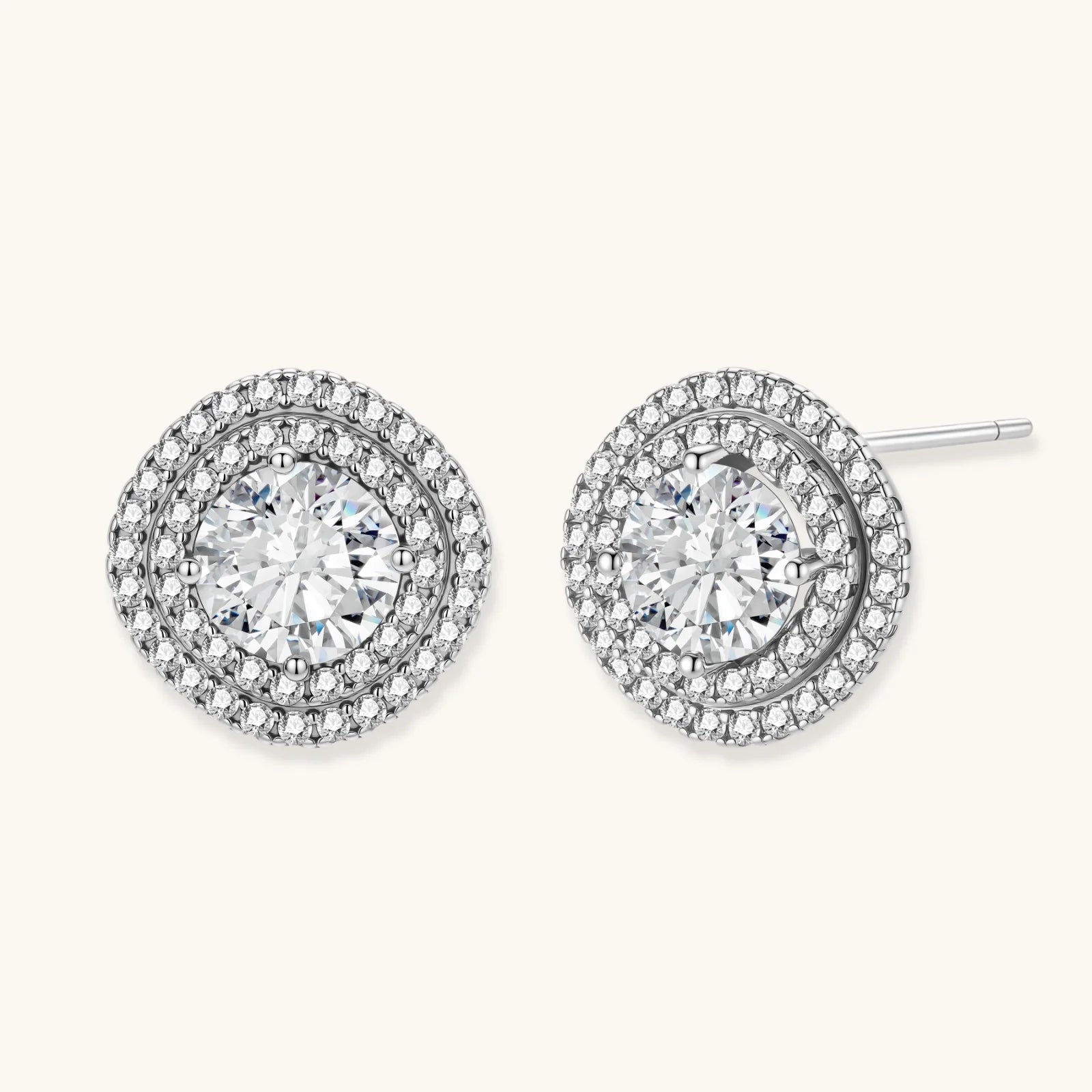 Celestial Halo Moissanite Stud Earrings