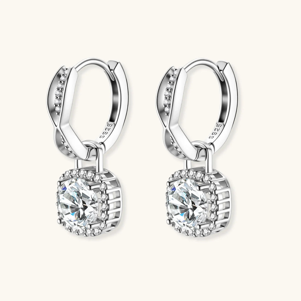 Twisted Infinity Halo Moissanite Earrings