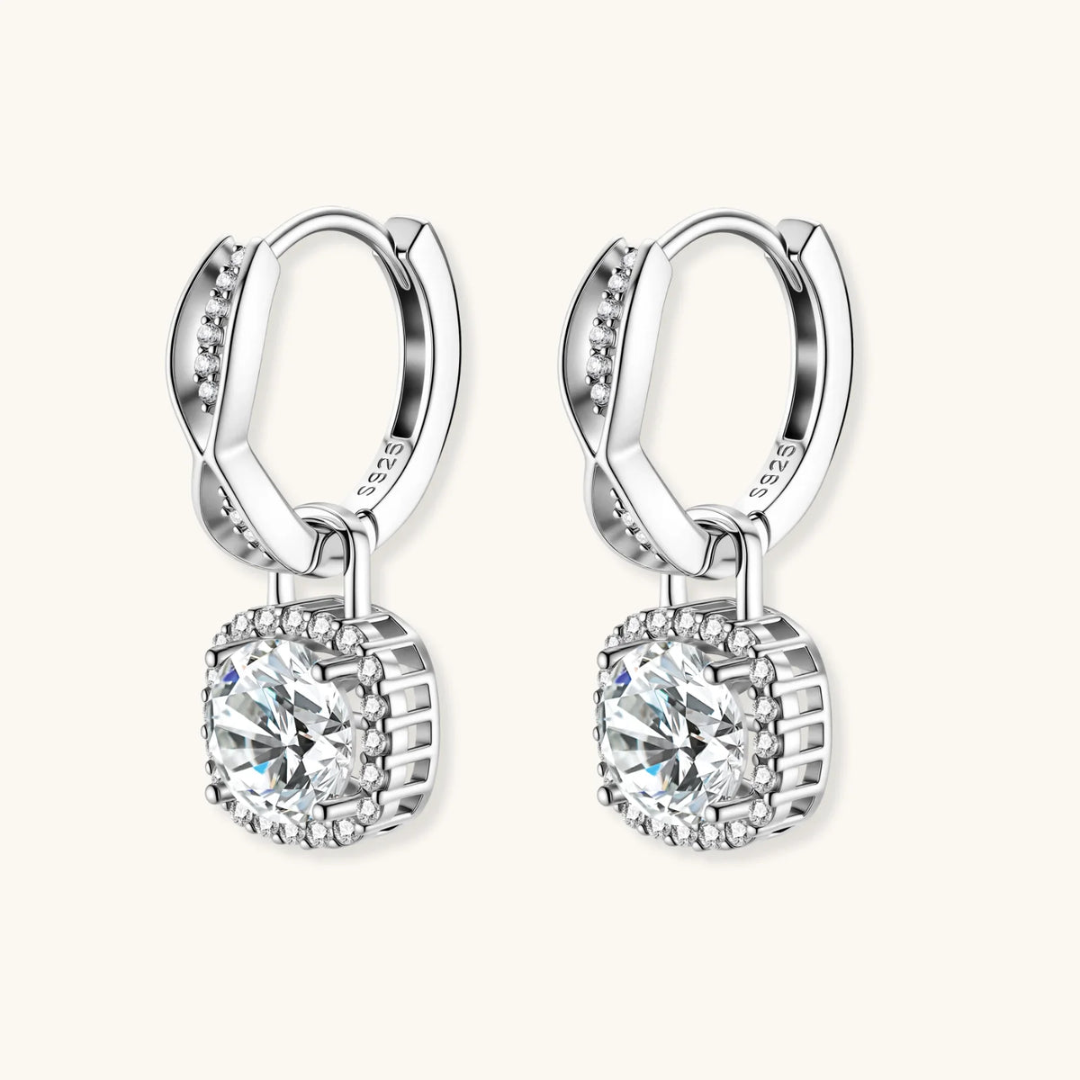 Twisted Infinity Halo Moissanite Earrings
